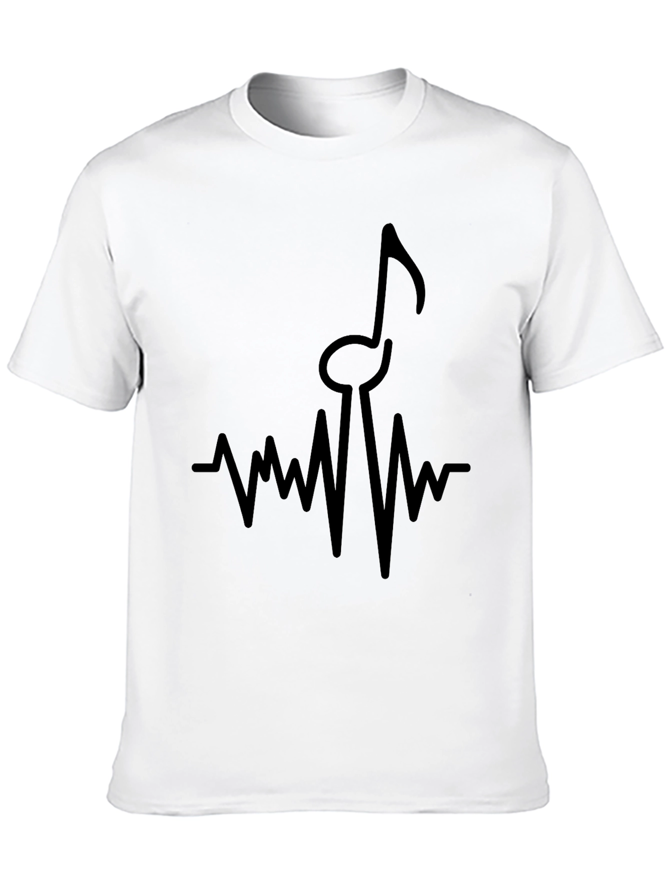 Musical Heartbeat T-Shirt - Black Graphic Tee