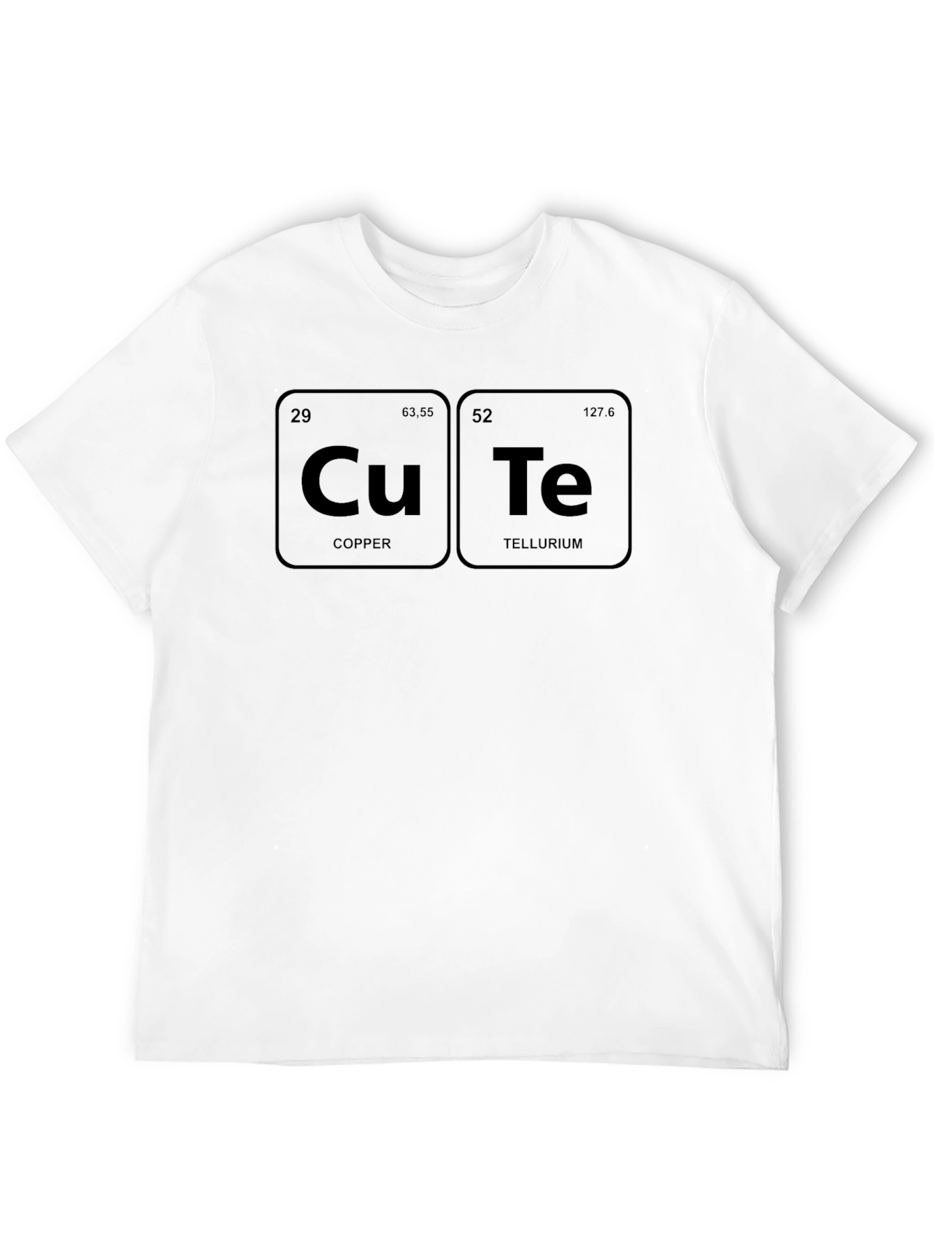 Cu Te Cute Periodic Table Black T-Shirt