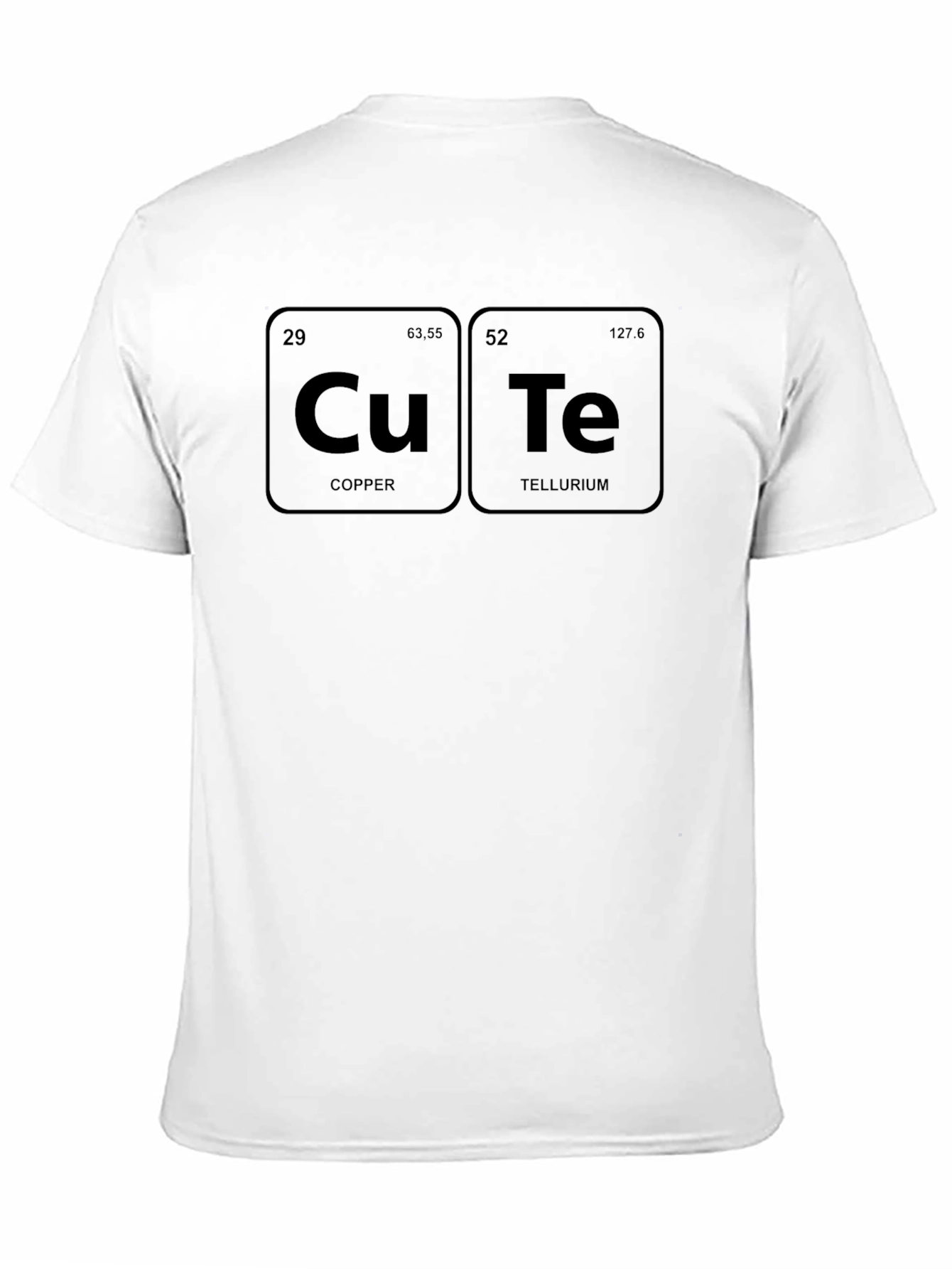 Cu Te Cute Periodic Table Black T-Shirt