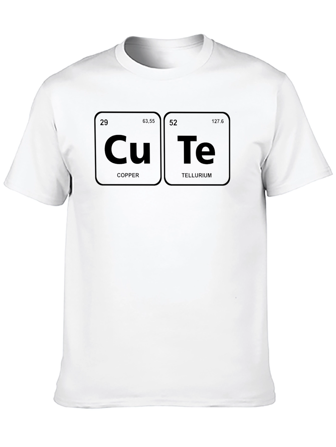 Cu Te Cute Periodic Table Black T-Shirt