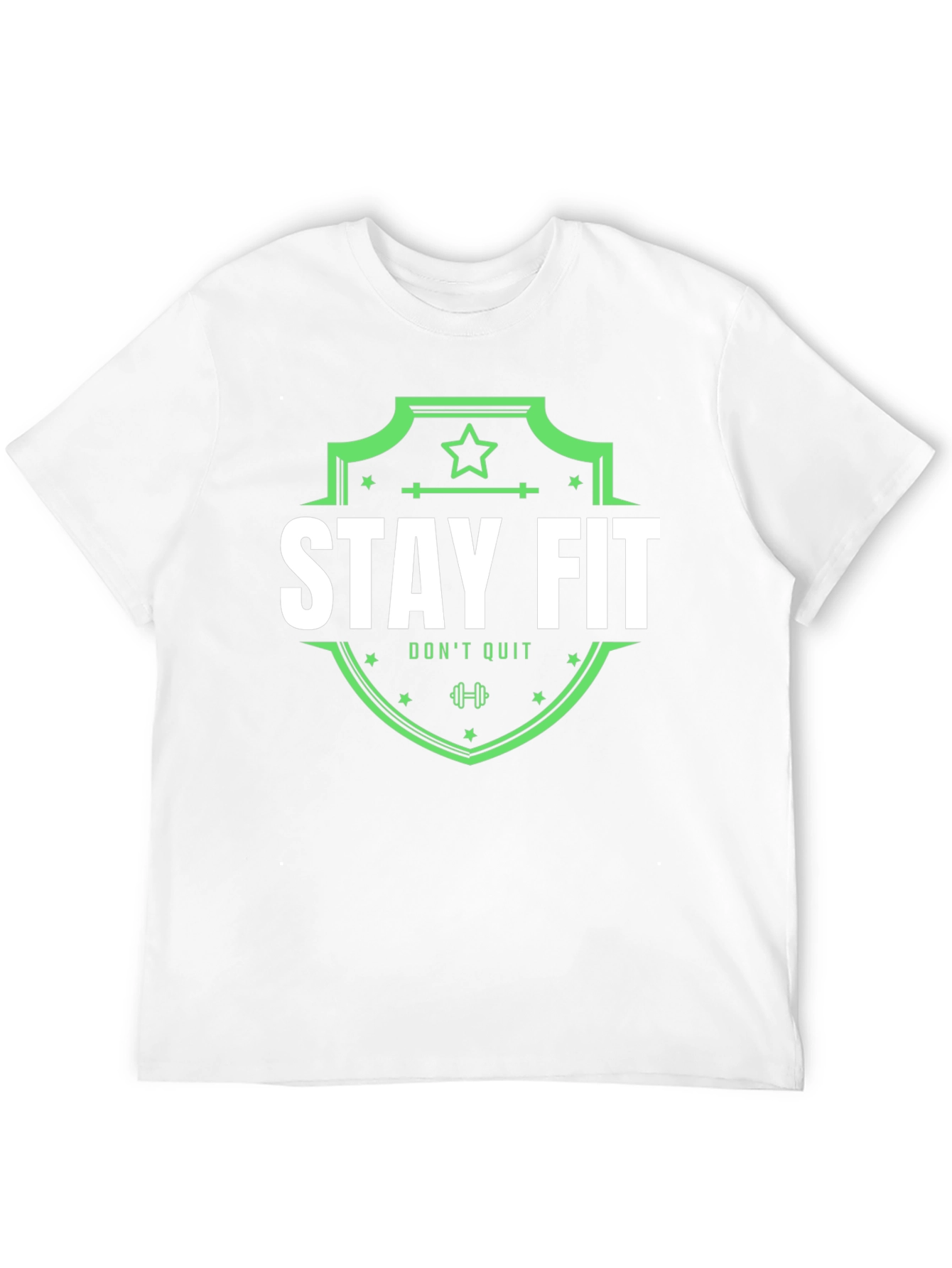 Stay Fit Graphic Tee - Black Cotton T-Shirt