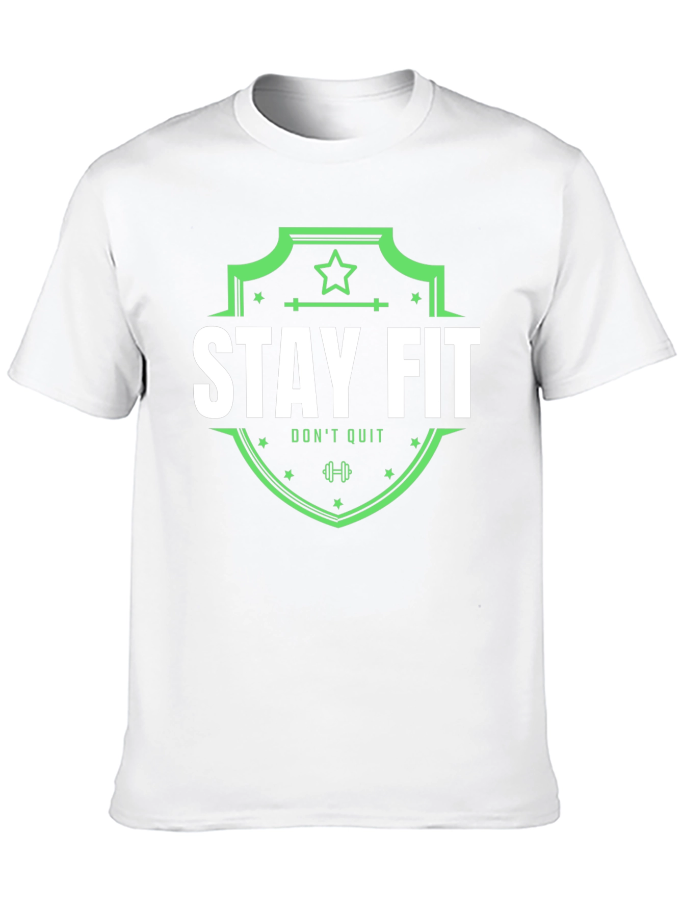Stay Fit Graphic Tee - Black Cotton T-Shirt