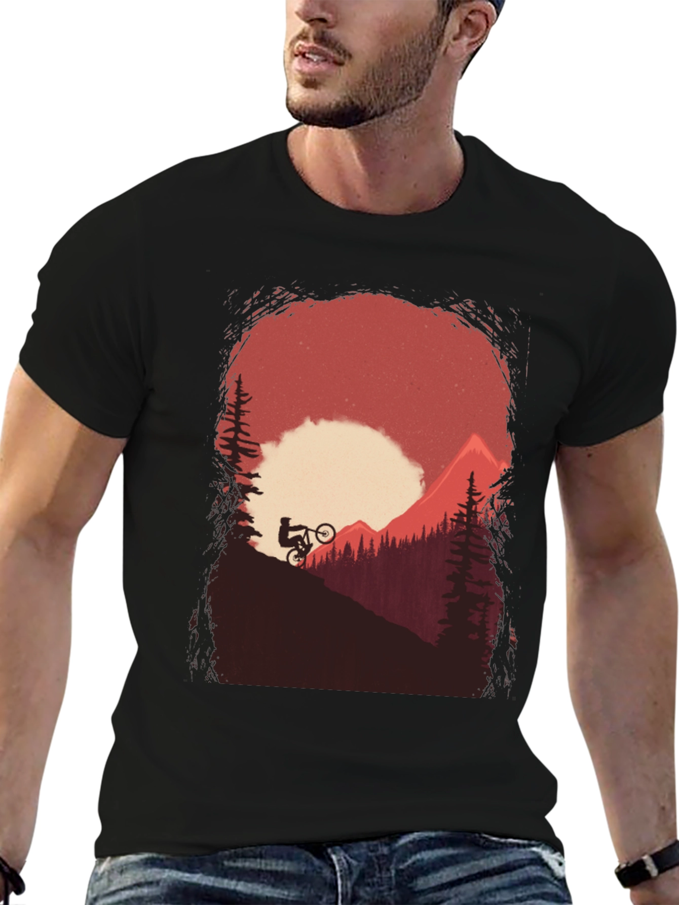 Mountain Biker Graphic Tee - Adventure Awaits