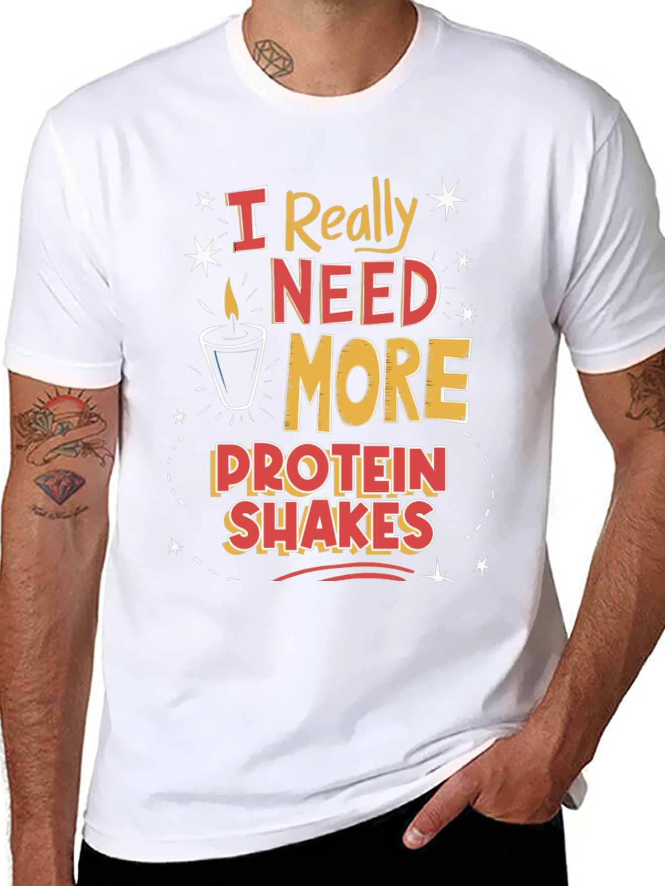 I Need More Protein Shakes Graphic Tee