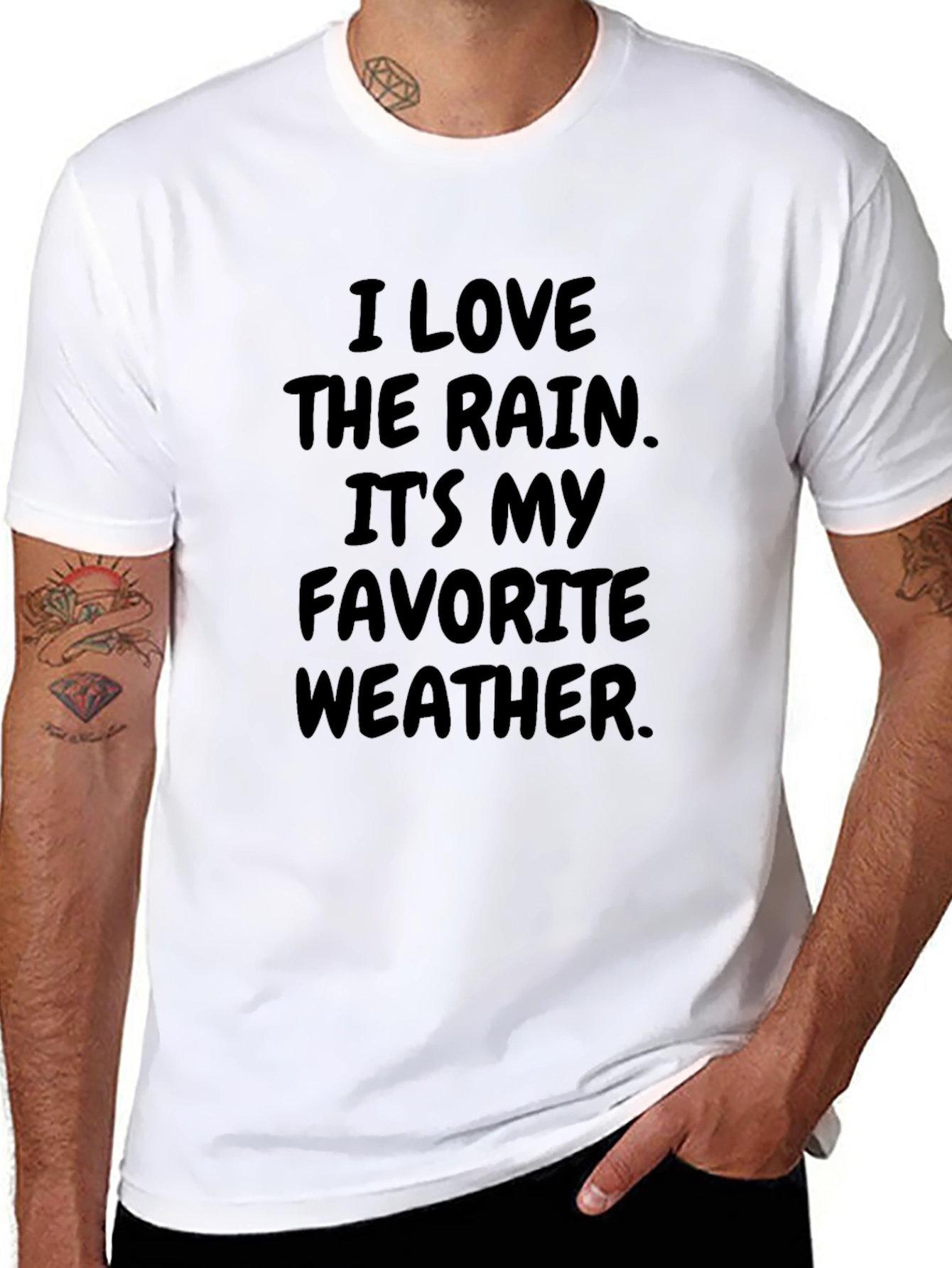 Rain Lover Black T-Shirt - Favorite Weather Tee