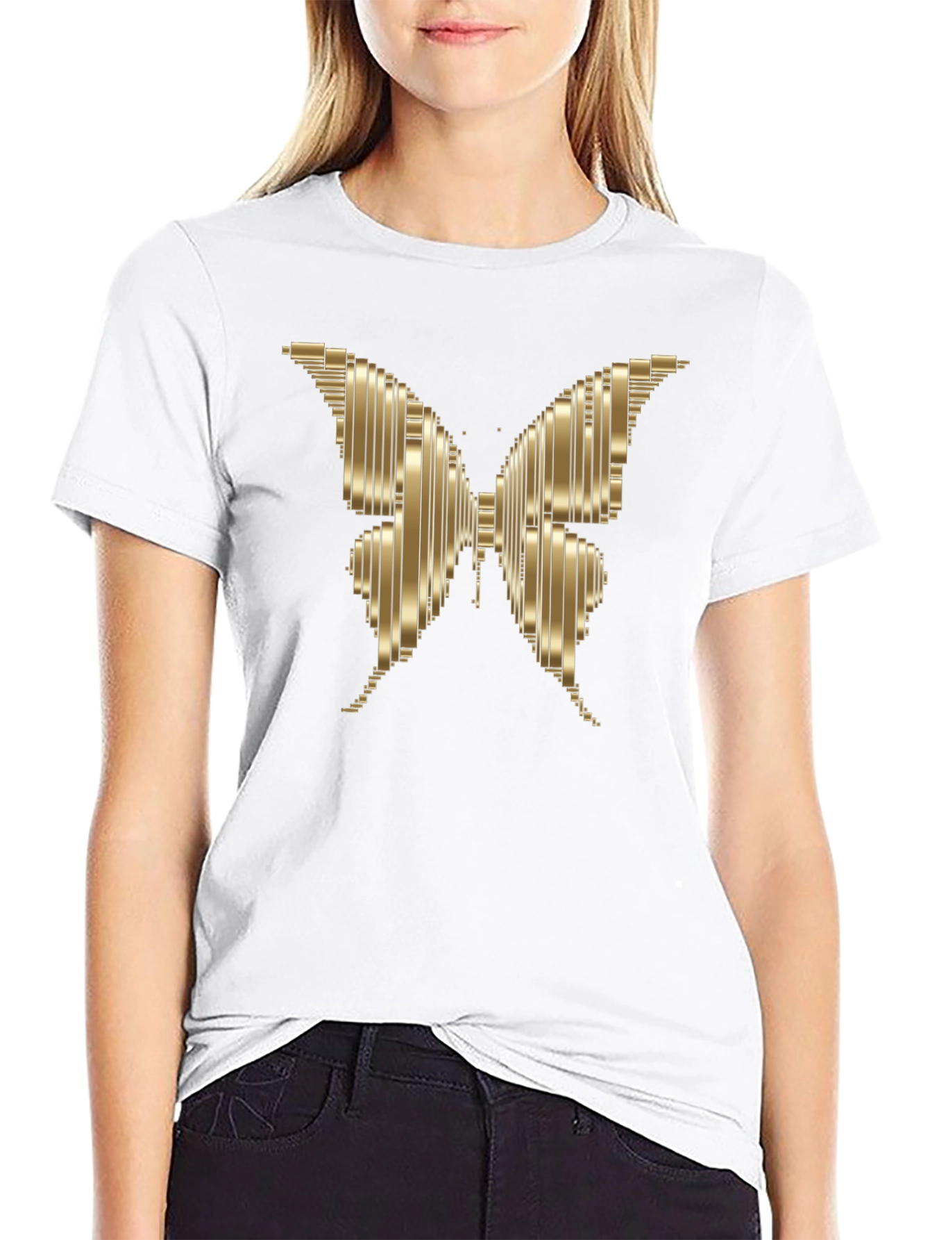 Metallic Butterfly Graphic Tee