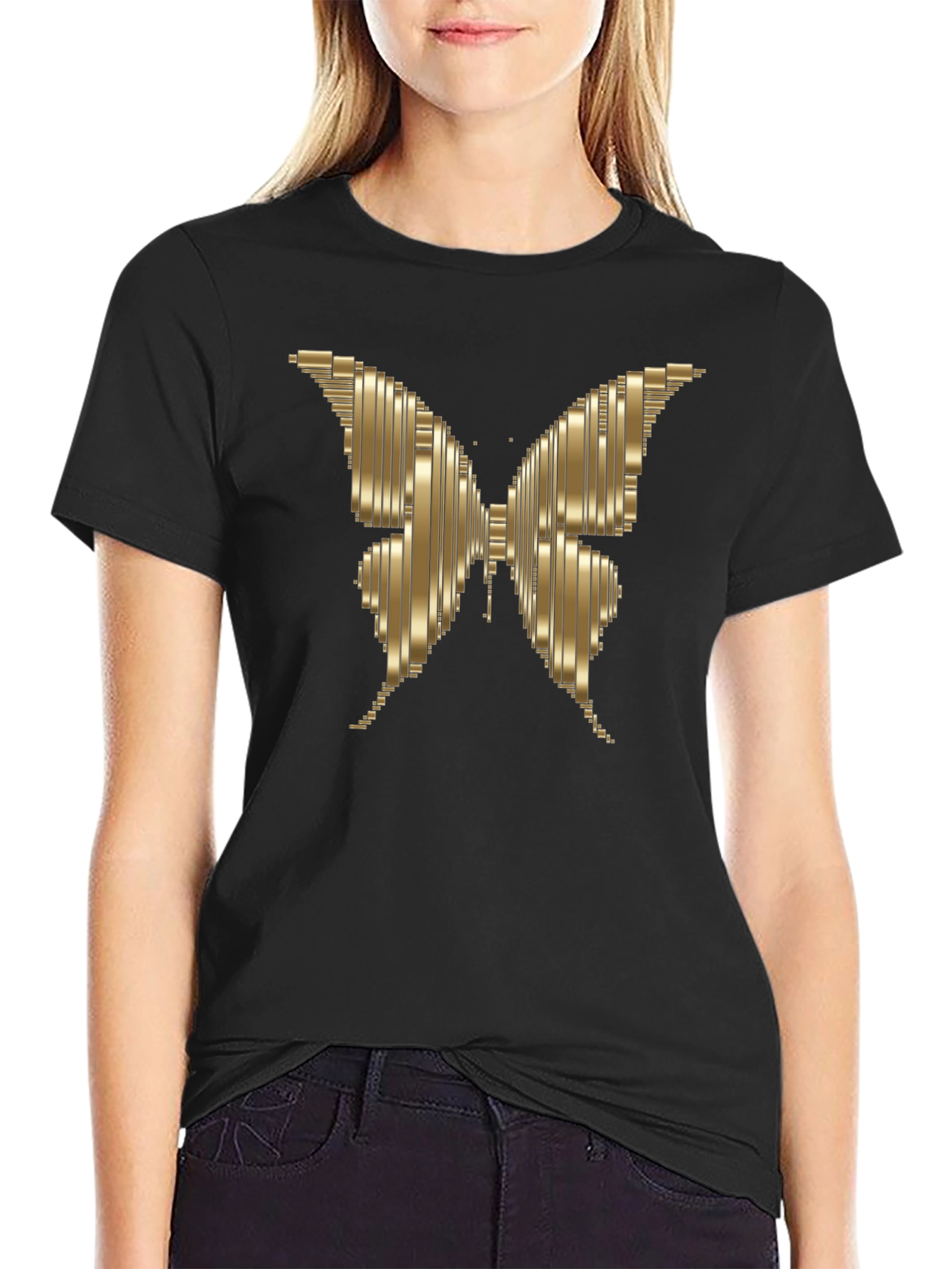 Metallic Butterfly Graphic Tee