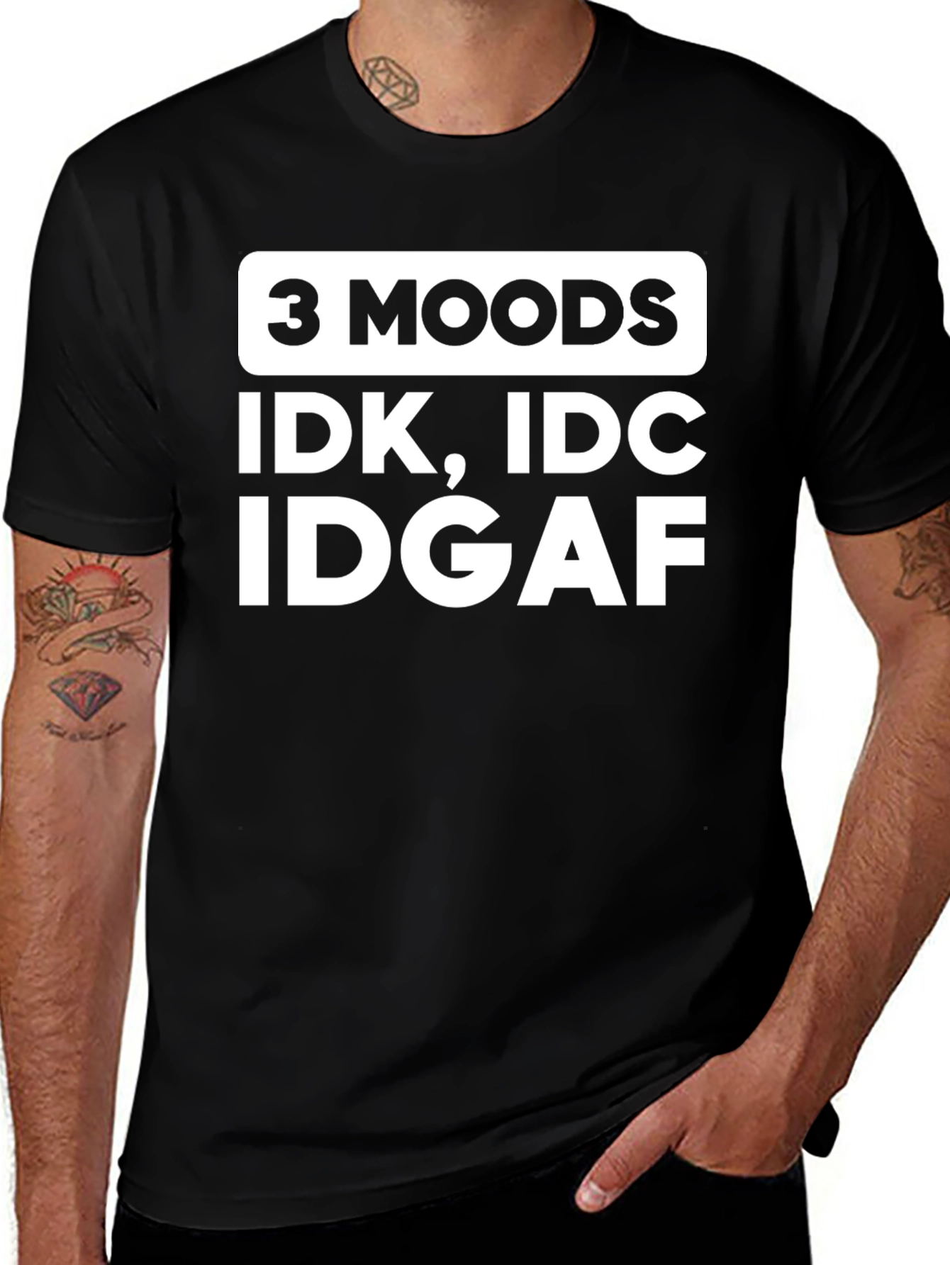 Funny 3 Moods Graphic T-Shirt
