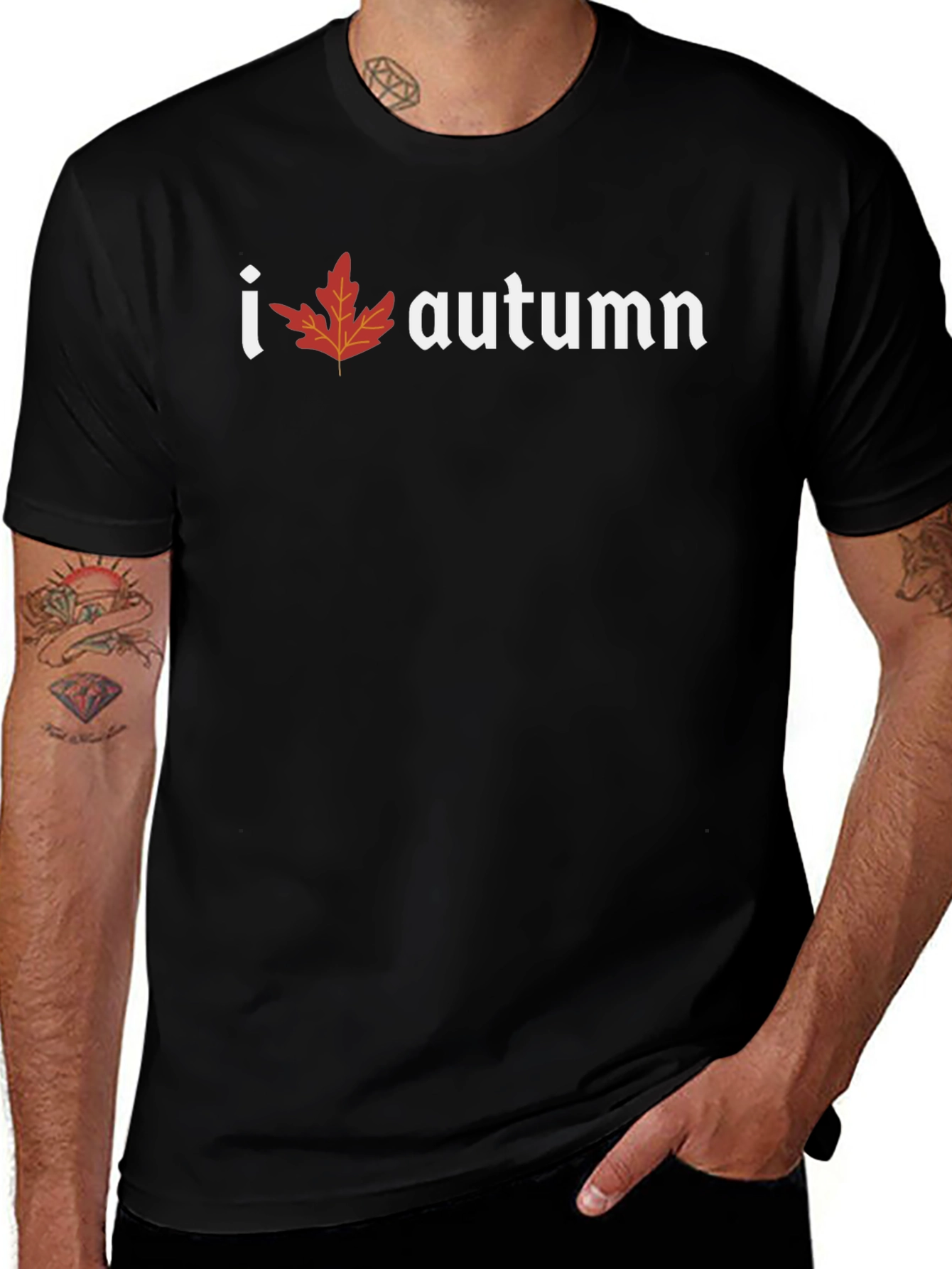 I Heart Autumn Graphic T-Shirt - Black