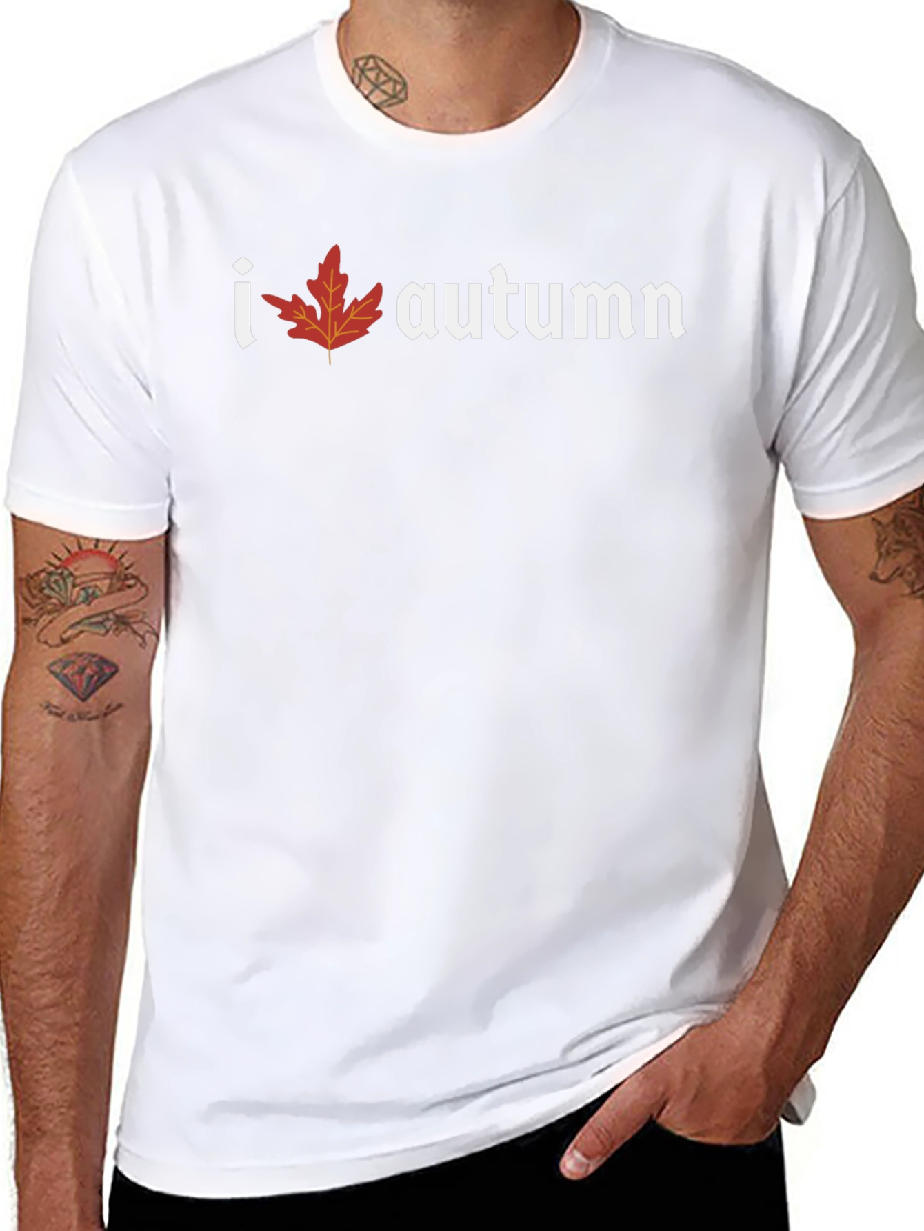 I Heart Autumn Graphic T-Shirt - Black