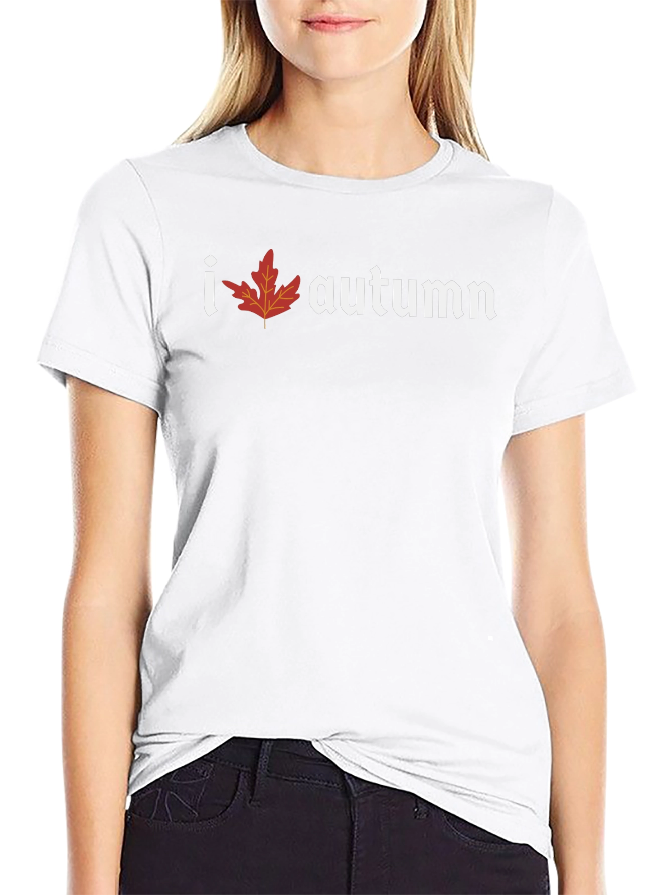 I Heart Autumn Graphic T-Shirt - Black