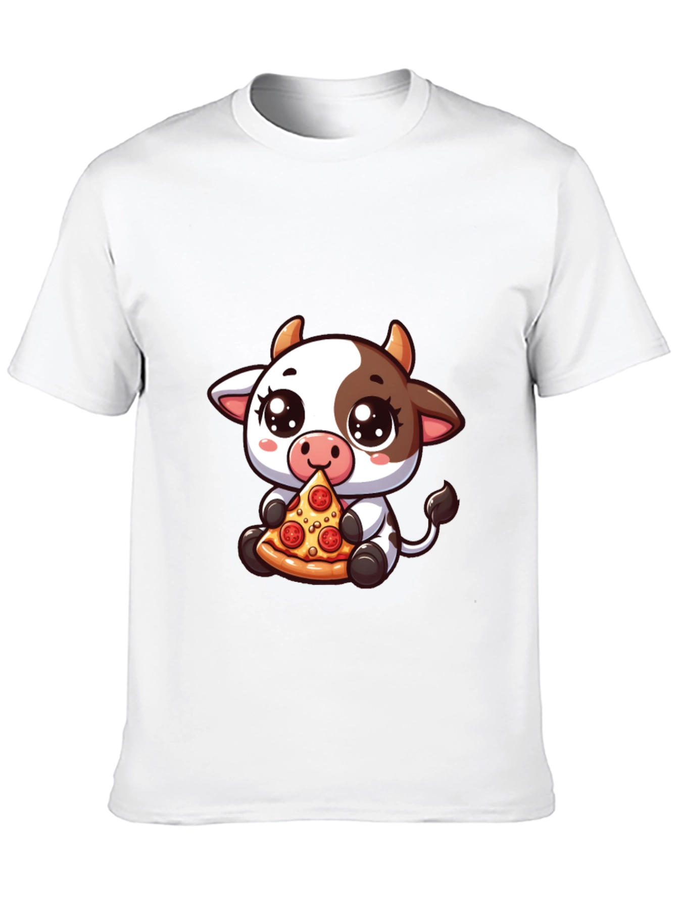 Cow Pizza Lover Black Tee