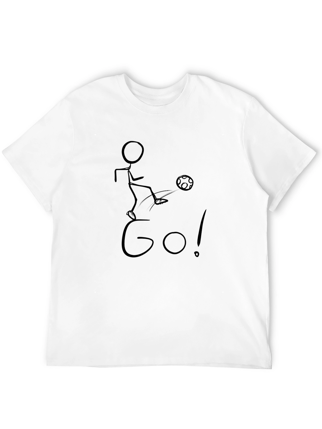 Stick Figure Soccer Go! Black T-Shirt