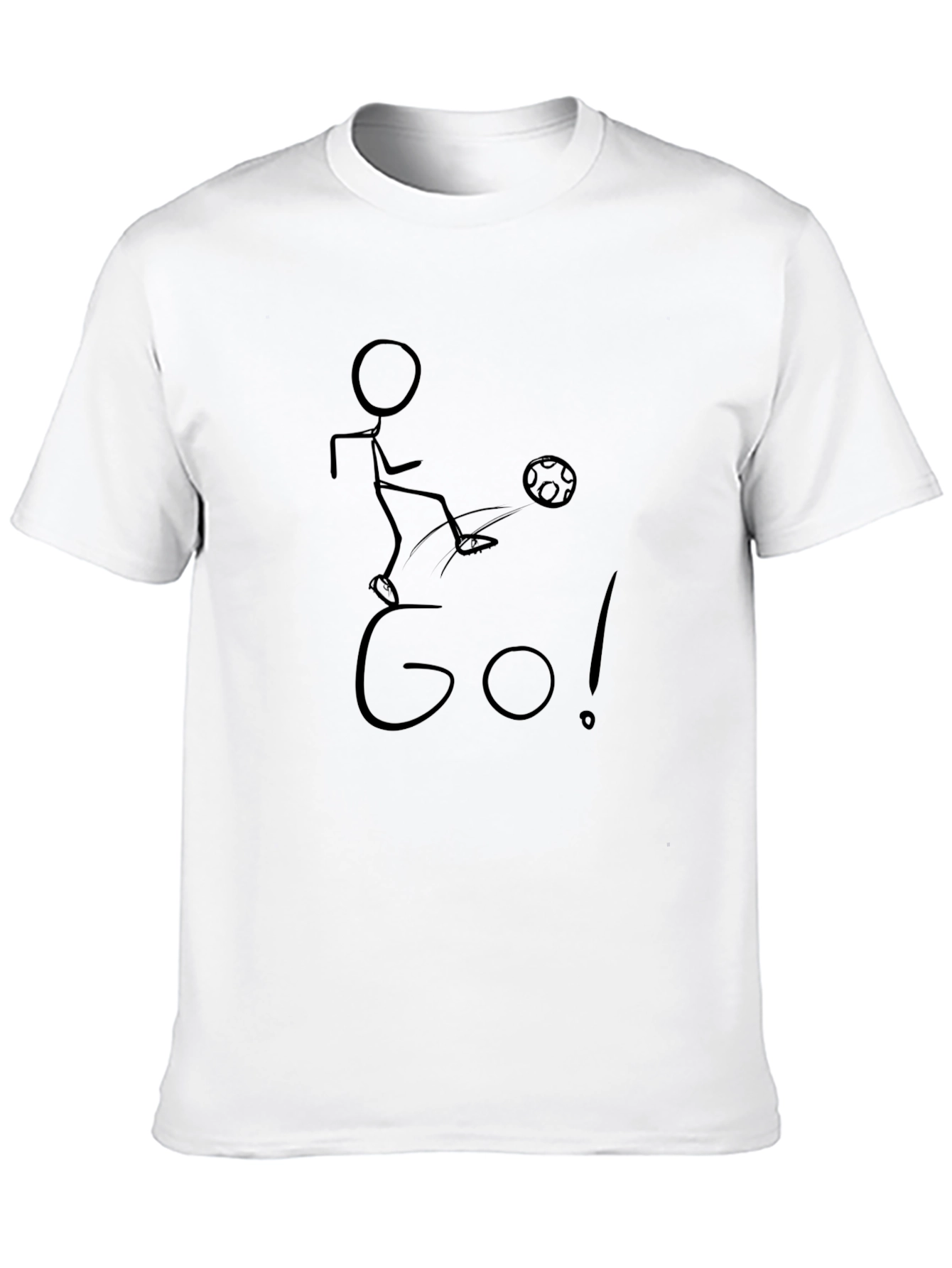 Stick Figure Soccer Go! Black T-Shirt