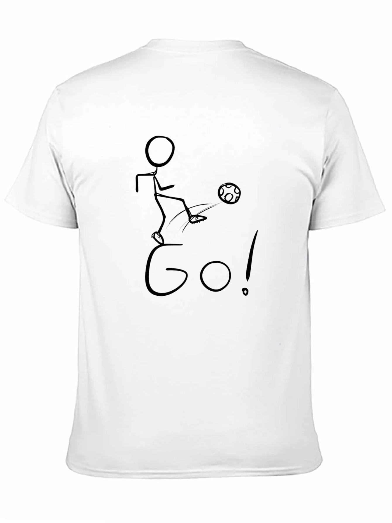 Stick Figure Soccer Go! Black T-Shirt