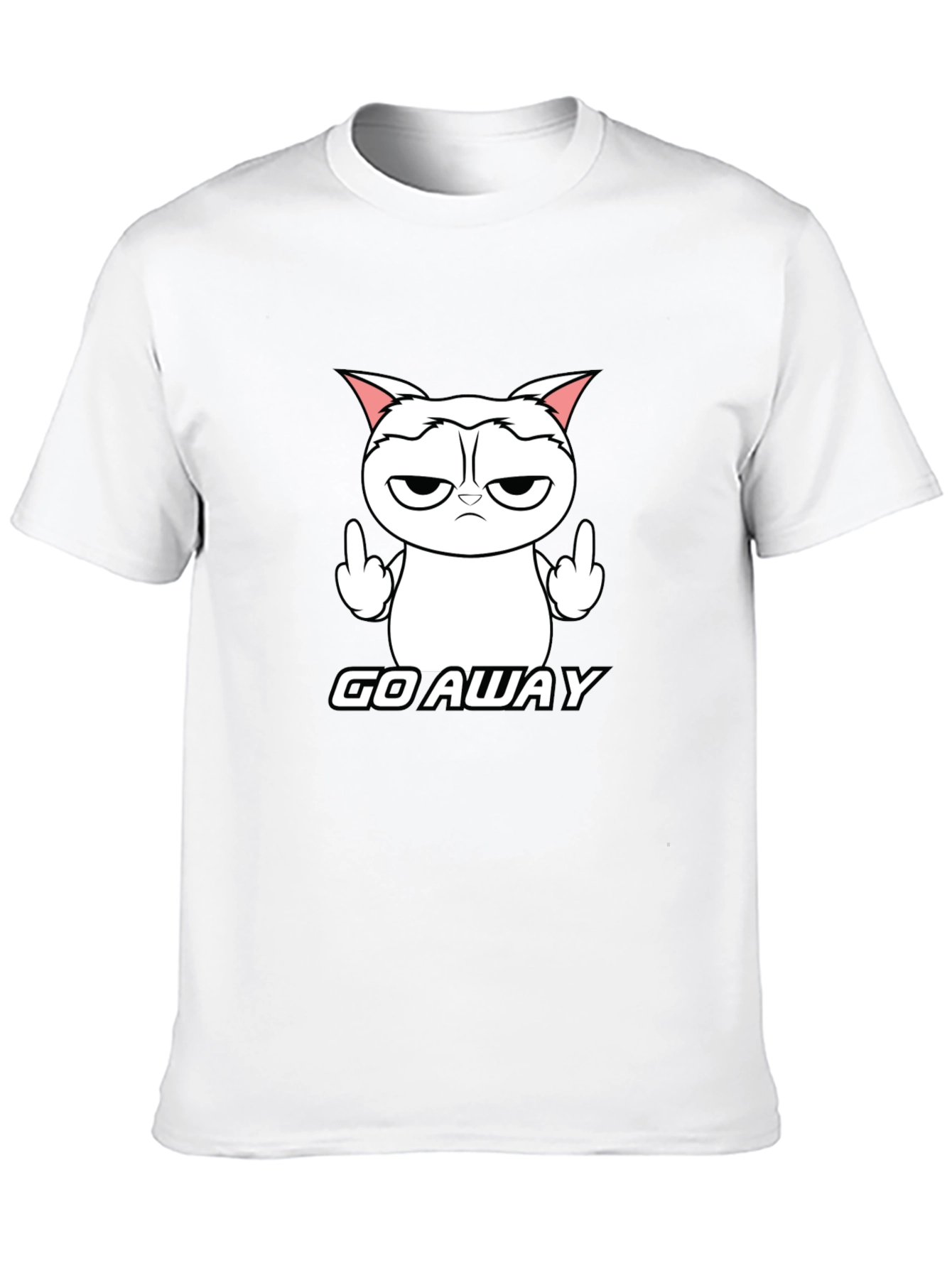 Grumpy Cat Middle Finger T-Shirt - Go Away