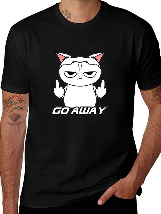Grumpy Cat Middle Finger T-Shirt - Go Away