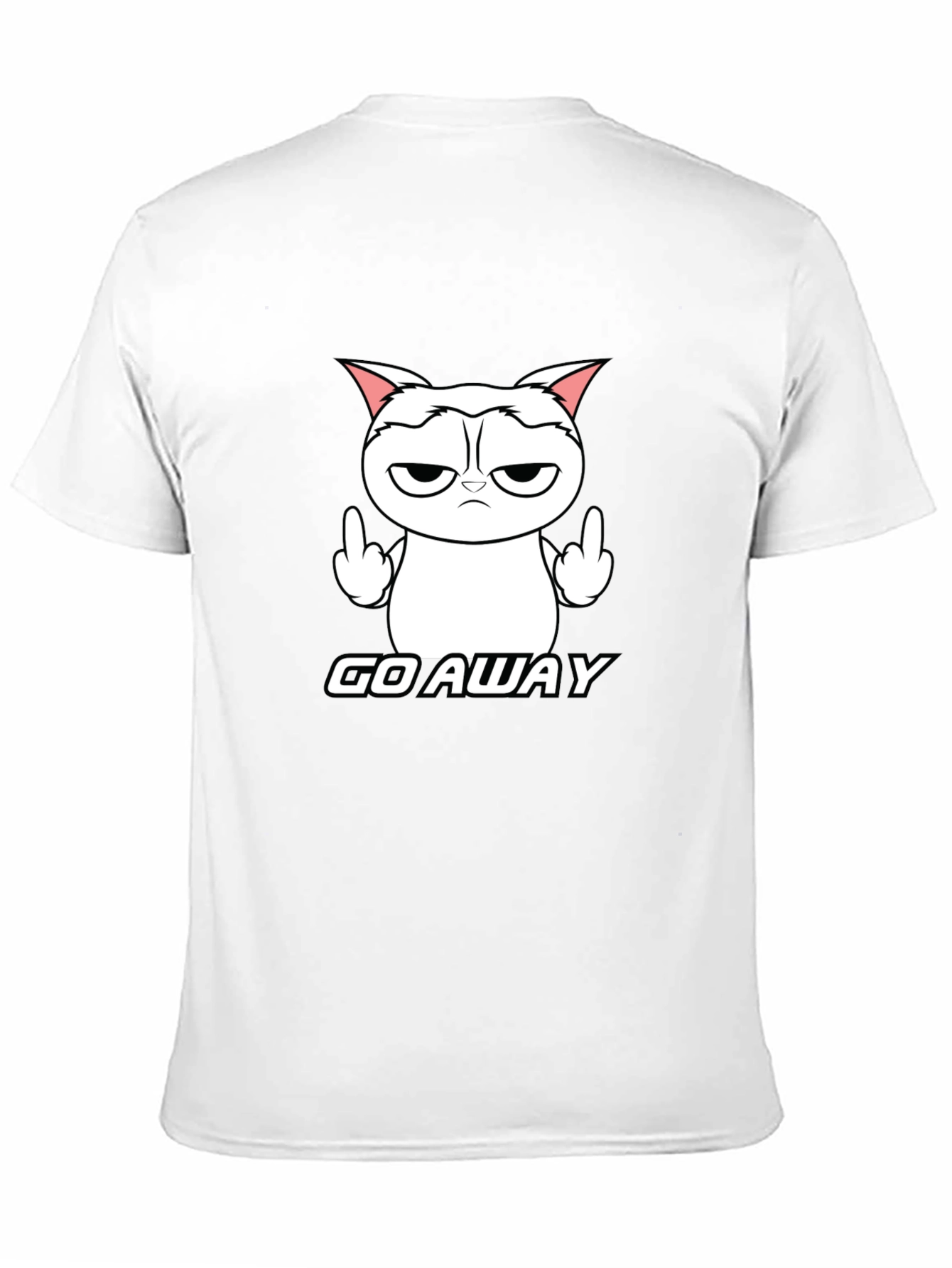 Grumpy Cat Middle Finger T-Shirt - Go Away