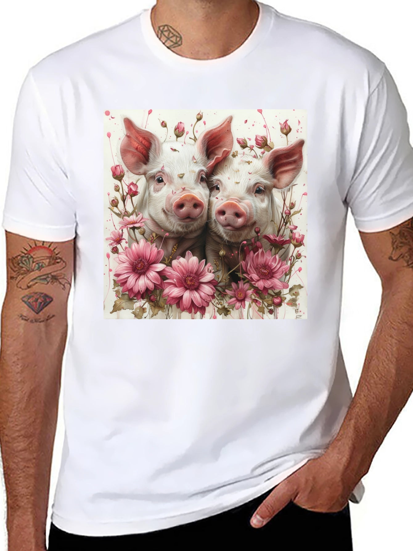 Floral Piglet Graphic Tee