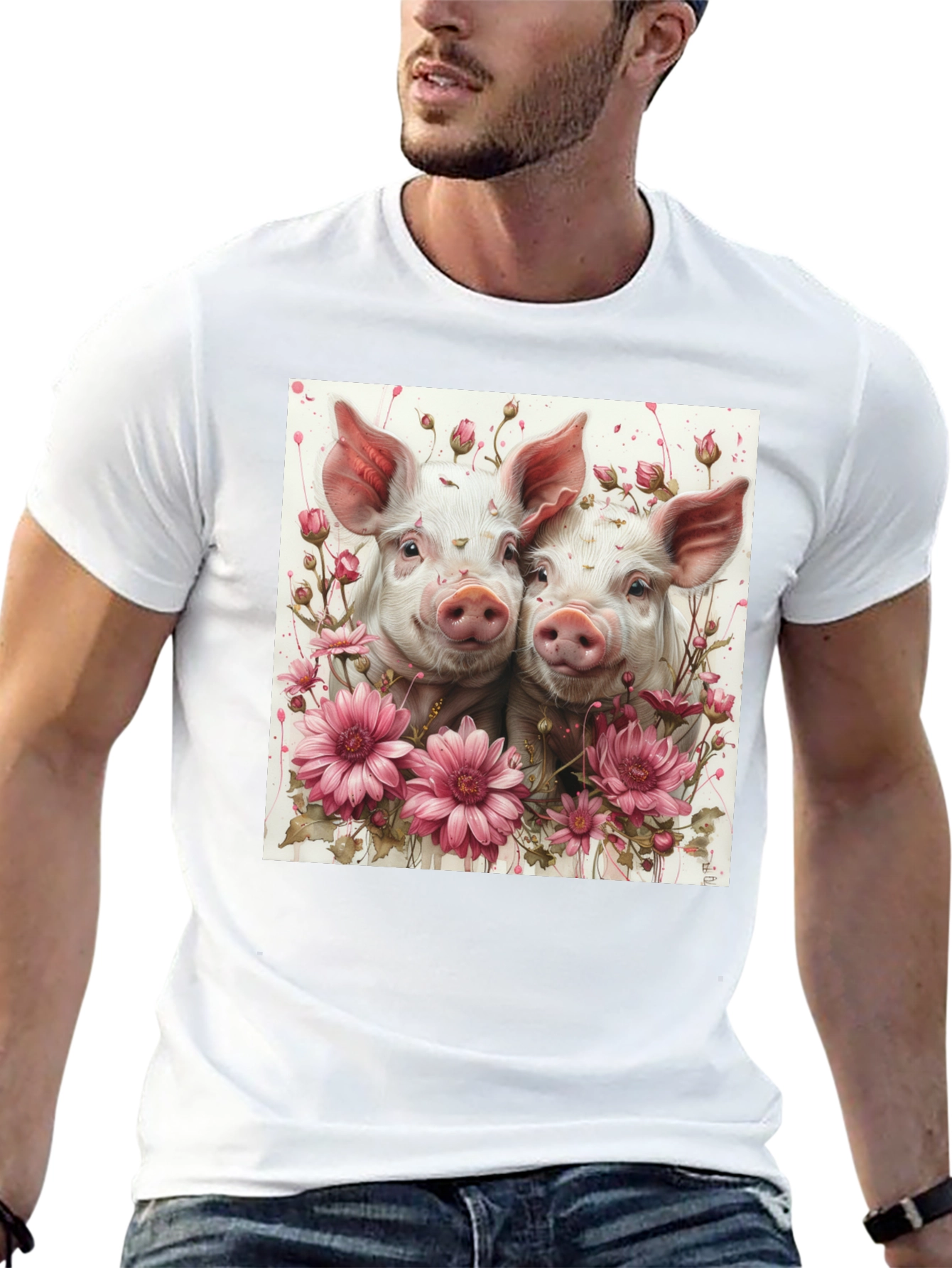 Floral Piglet Graphic Tee