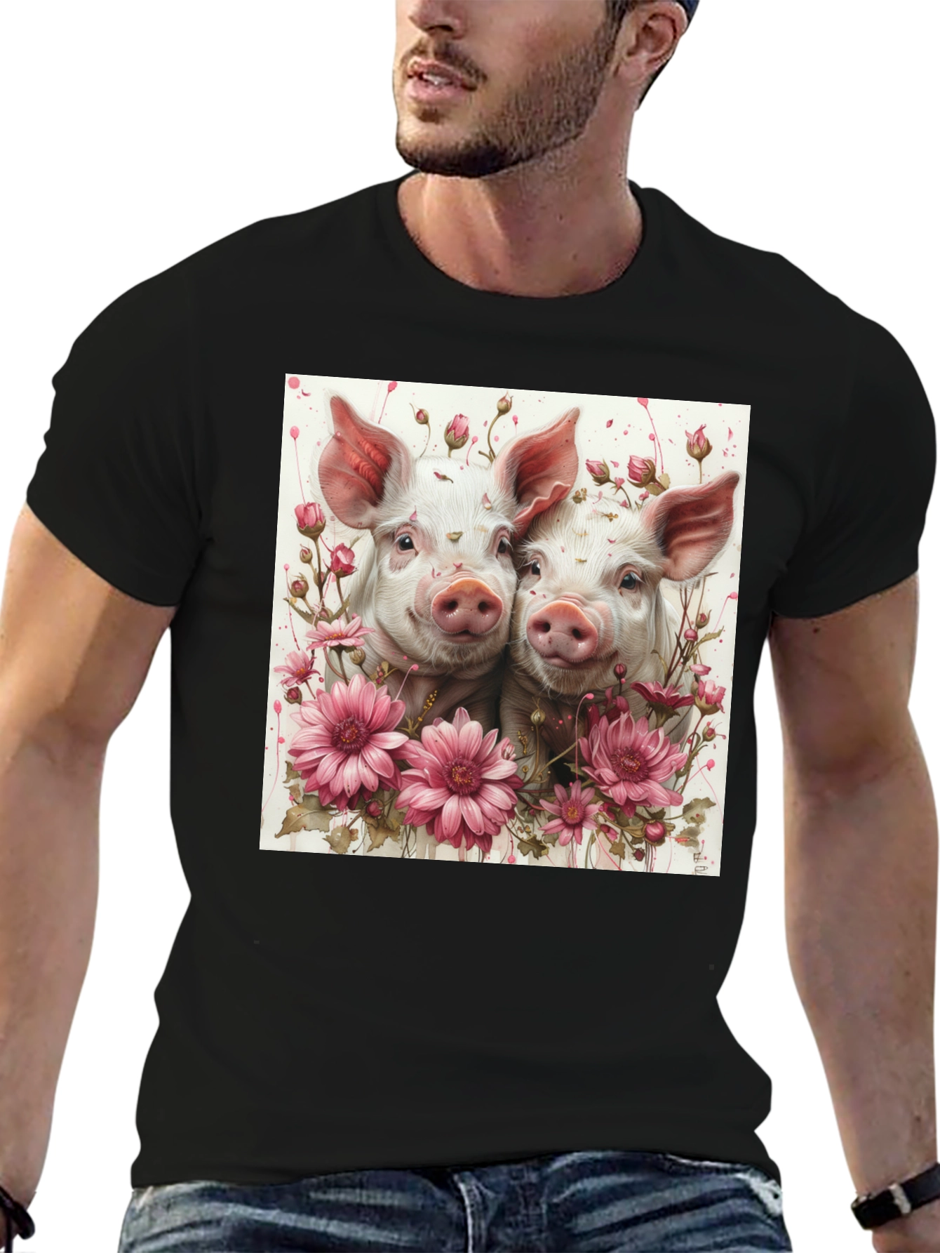 Floral Piglet Graphic Tee