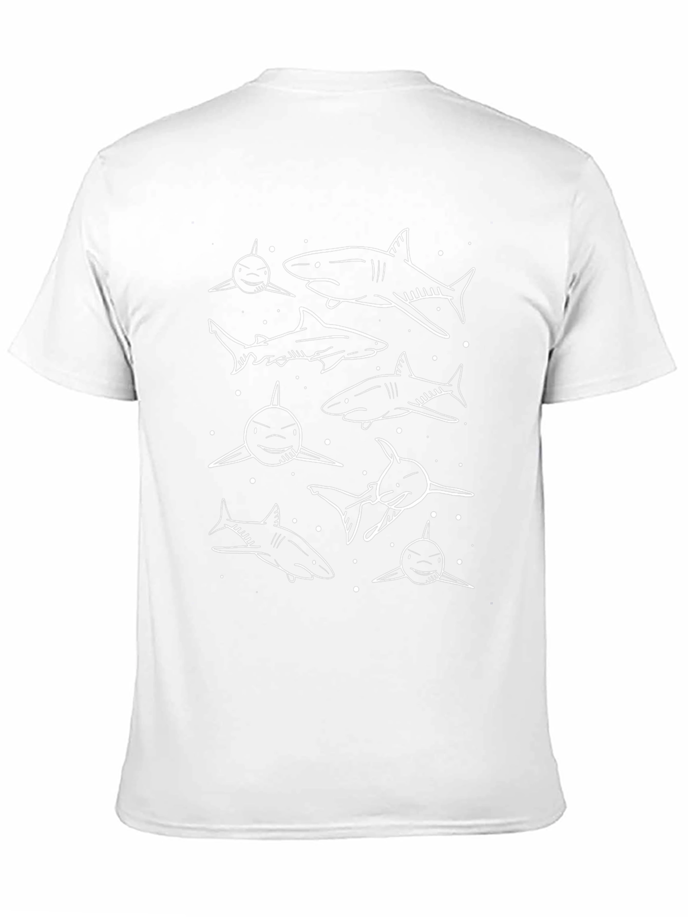 Shark Pattern Black T-Shirt