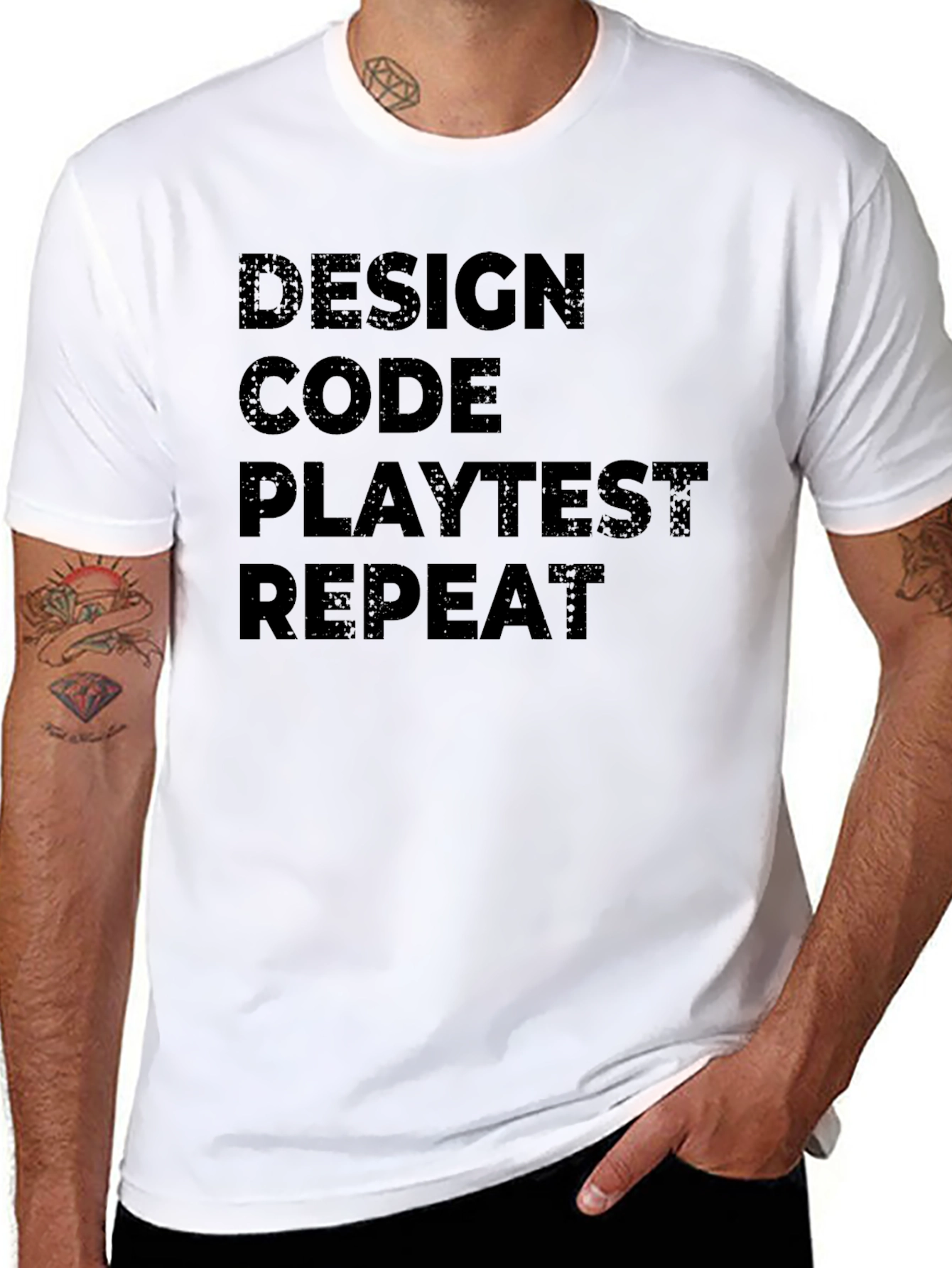 Design Code Playtest Repeat Black T-Shirt