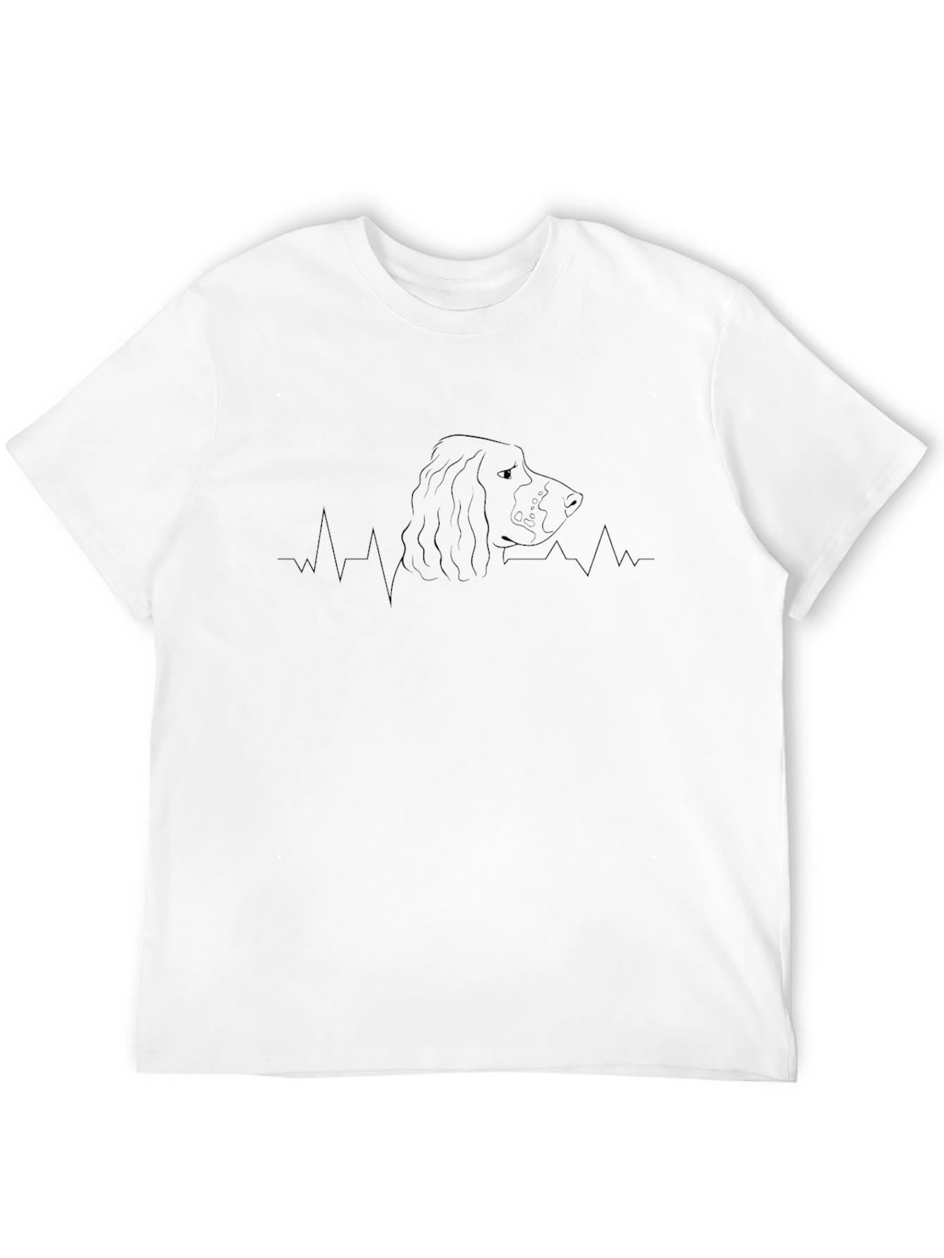 Dog Lover Heartbeat T-Shirt - Black