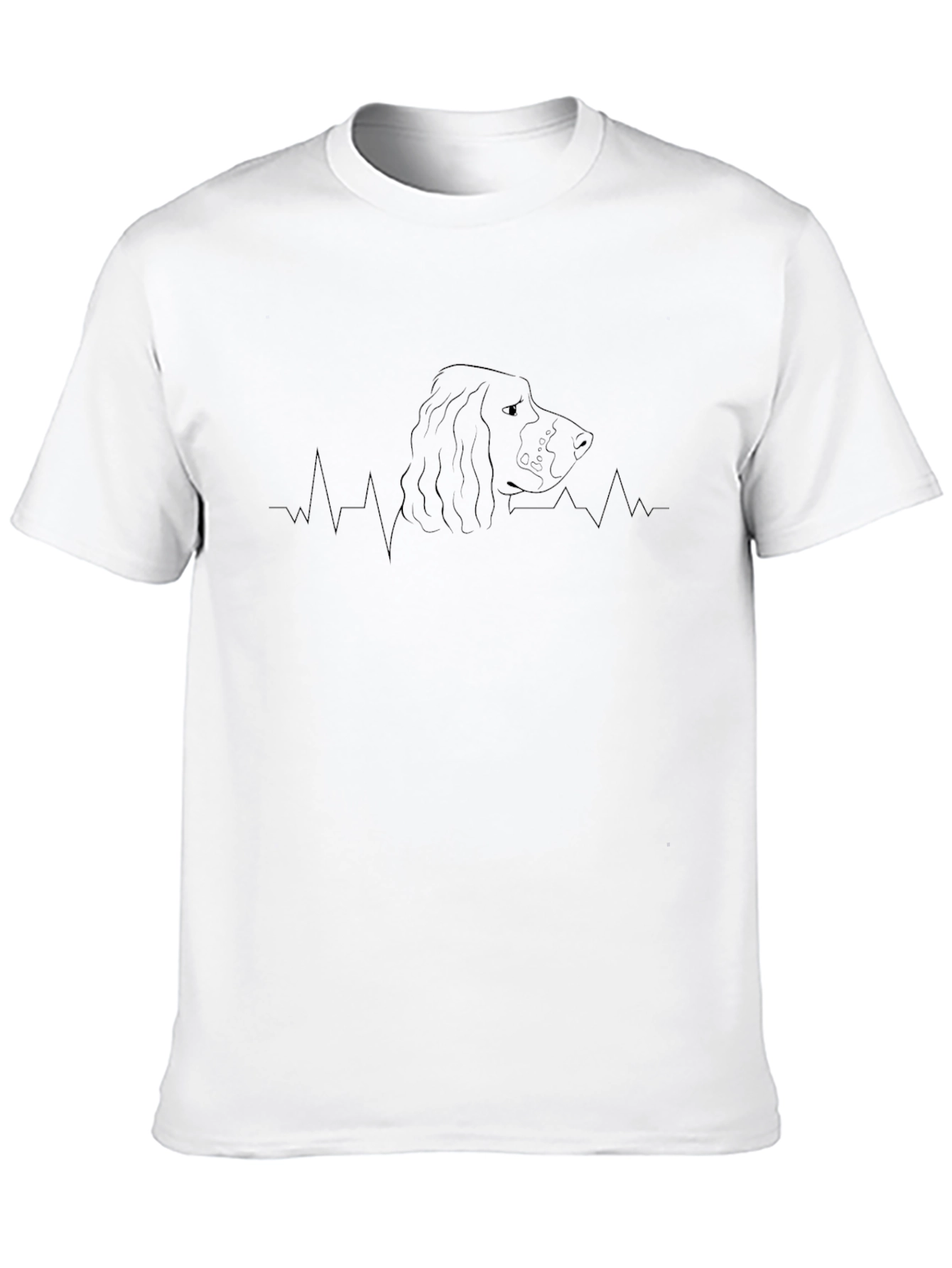 Dog Lover Heartbeat T-Shirt - Black