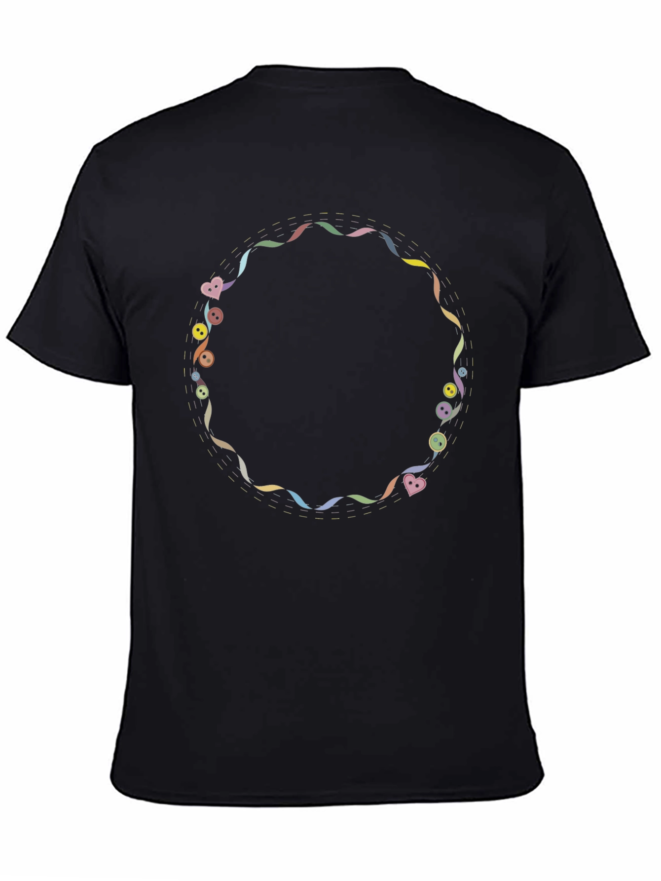 Novelty Graphic Print Black T-Shirt