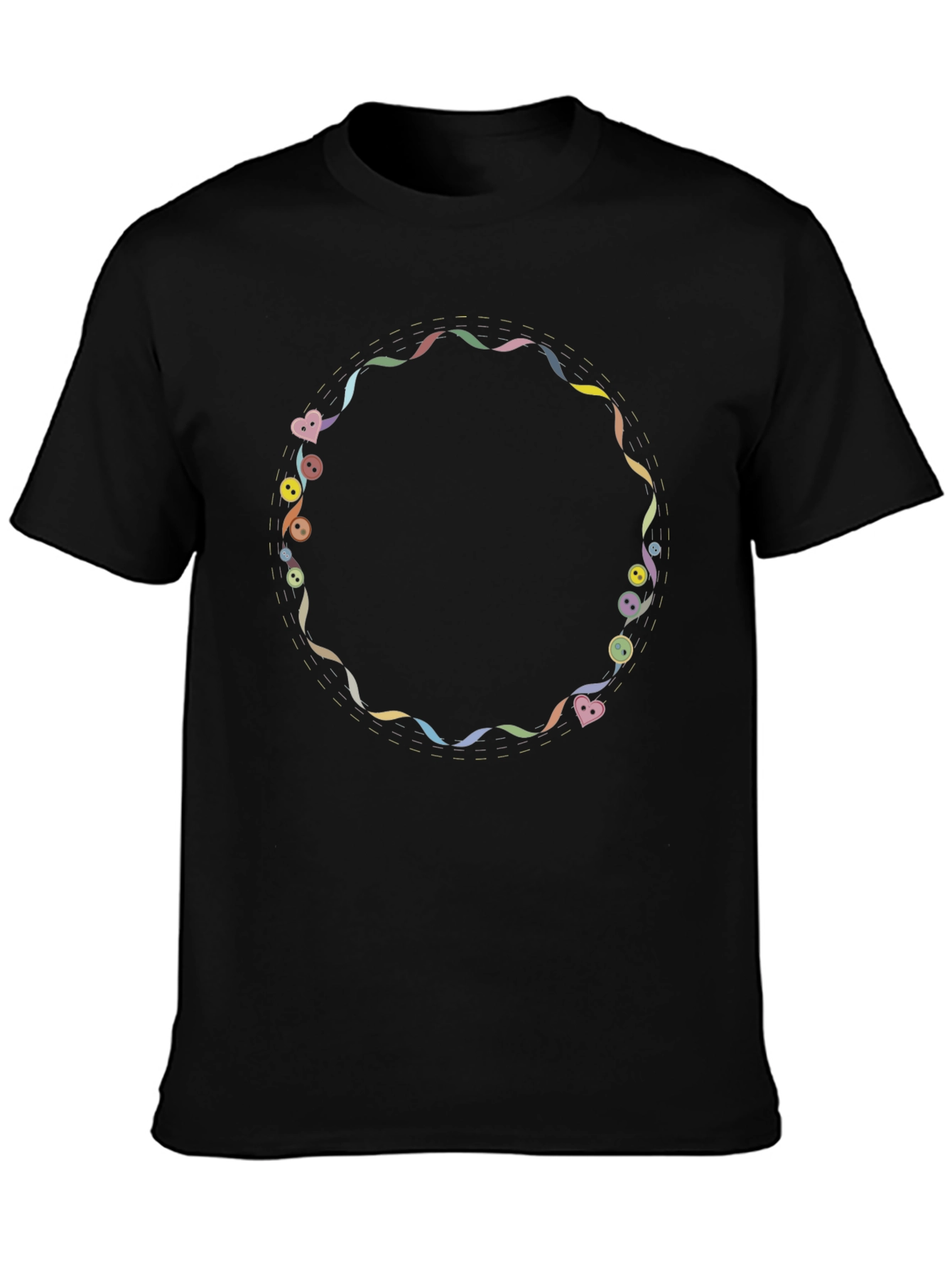 Novelty Graphic Print Black T-Shirt