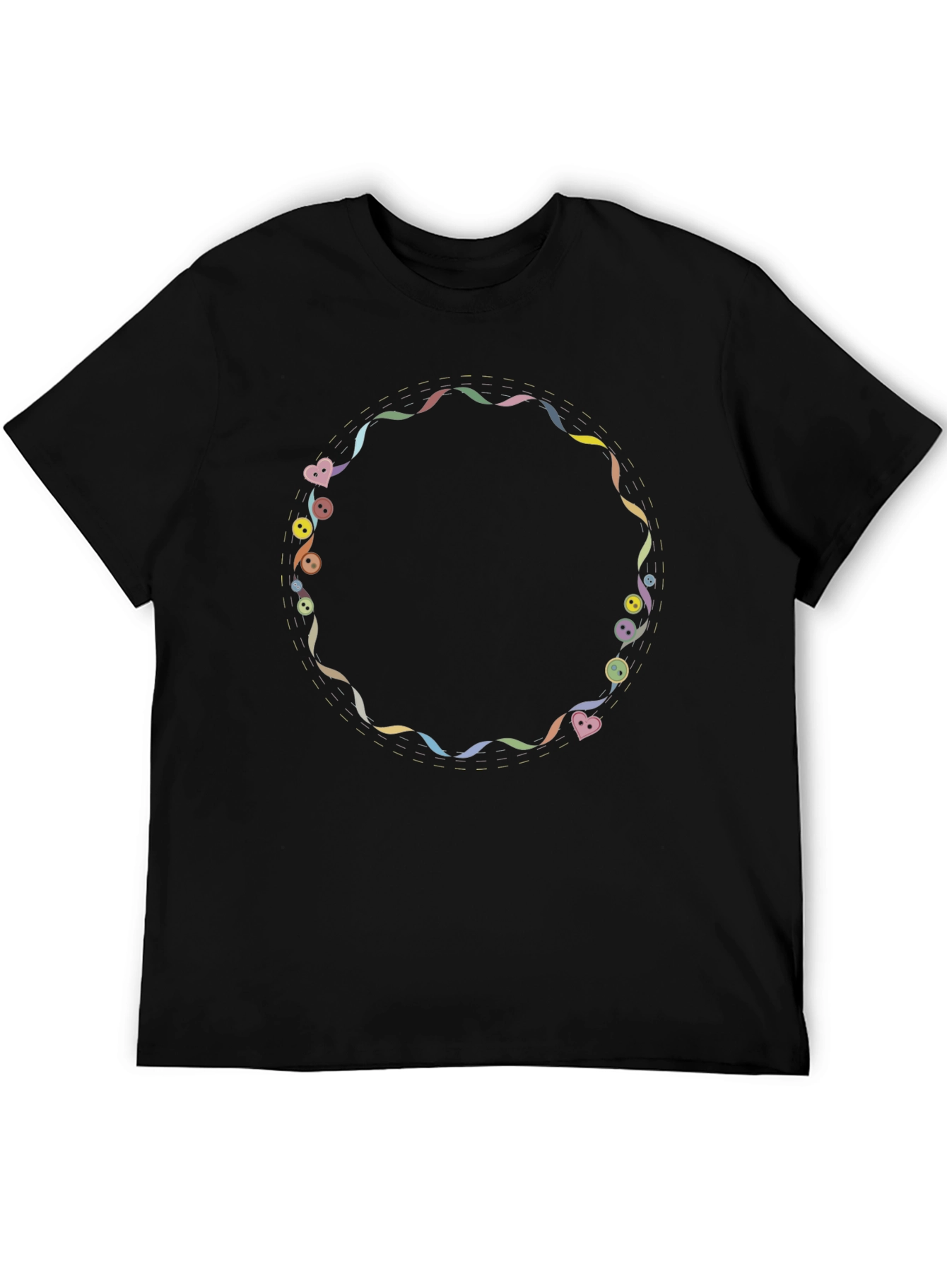 Novelty Graphic Print Black T-Shirt