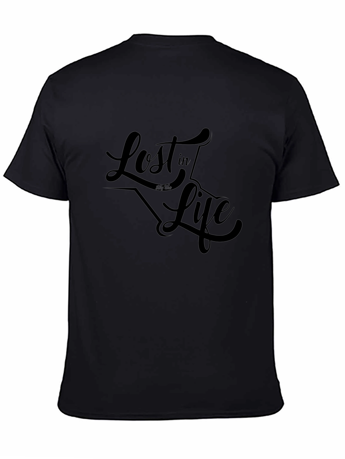 Lost in Life Graphic Tee - Black Cotton T-Shirt