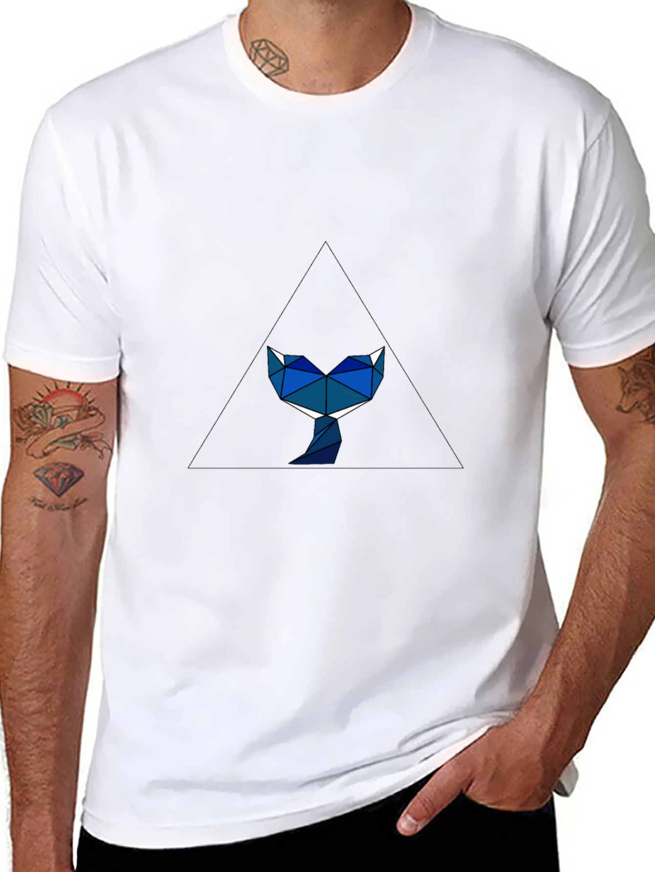 Geometric Fox Tee - Modern Minimalist Design