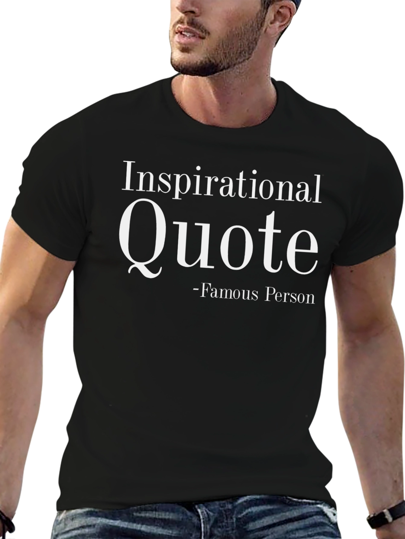 Inspirational Quote Graphic T-Shirt - Black