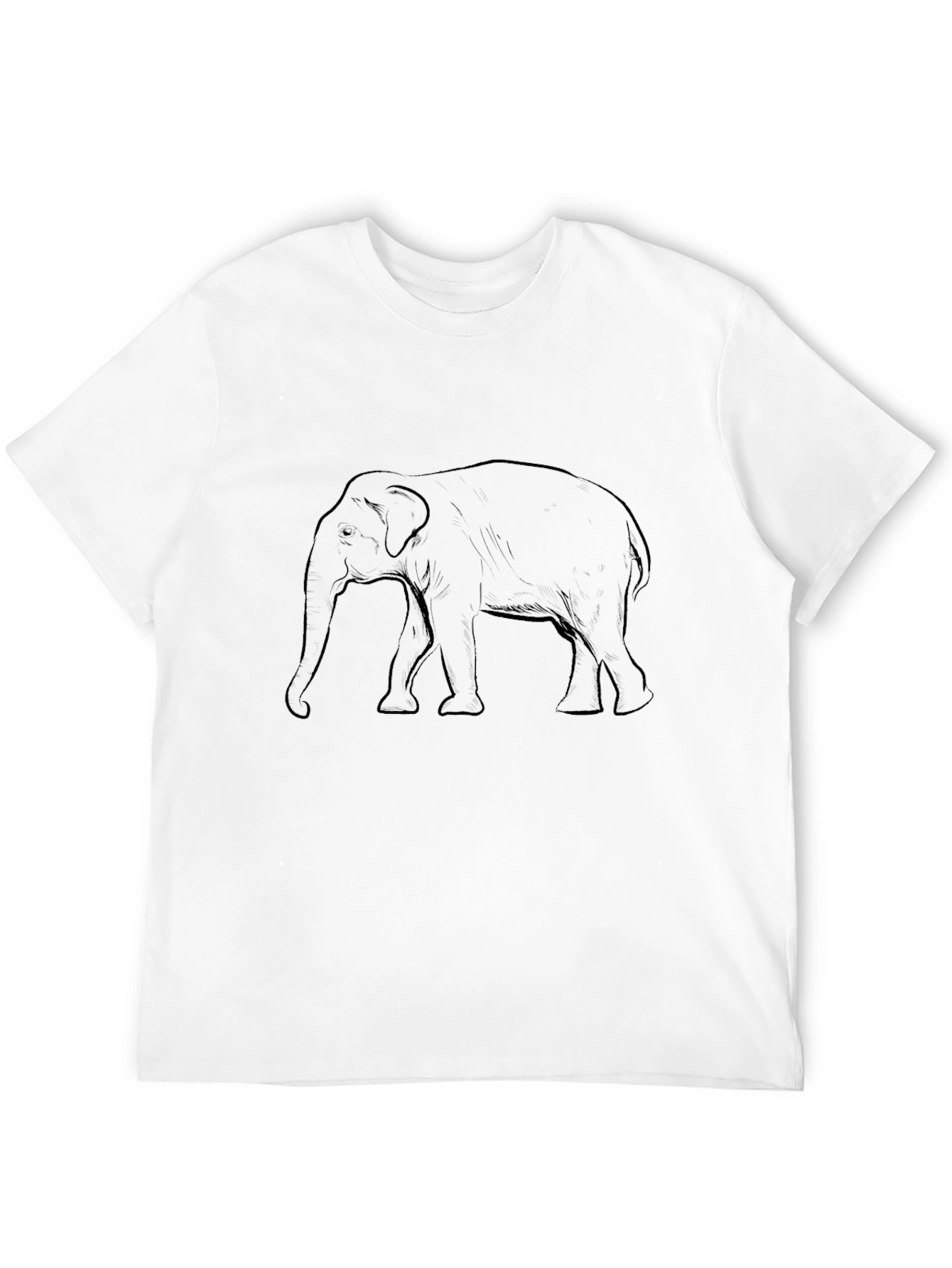 Elephant Graphic Print Black T-Shirt