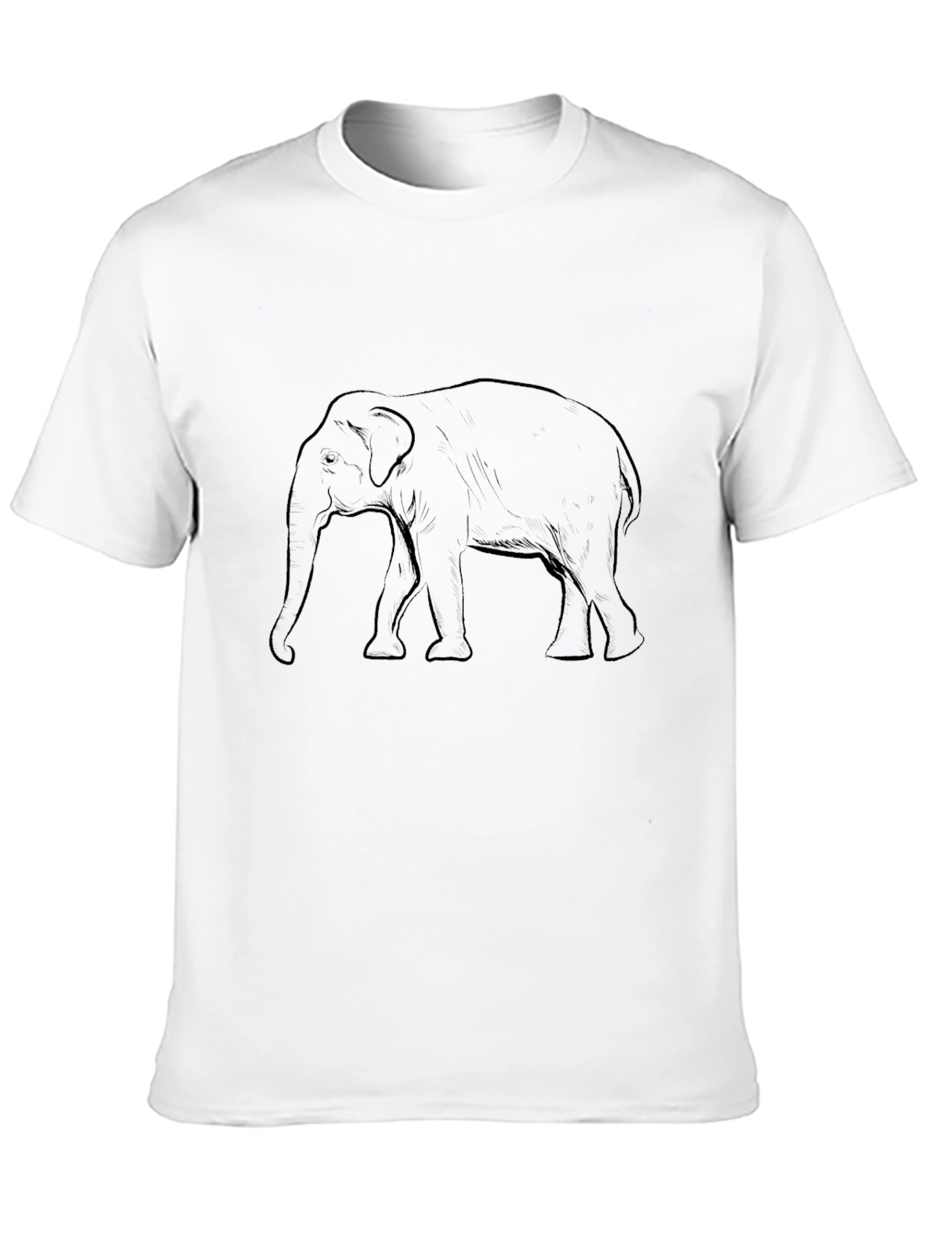 Elephant Graphic Print Black T-Shirt