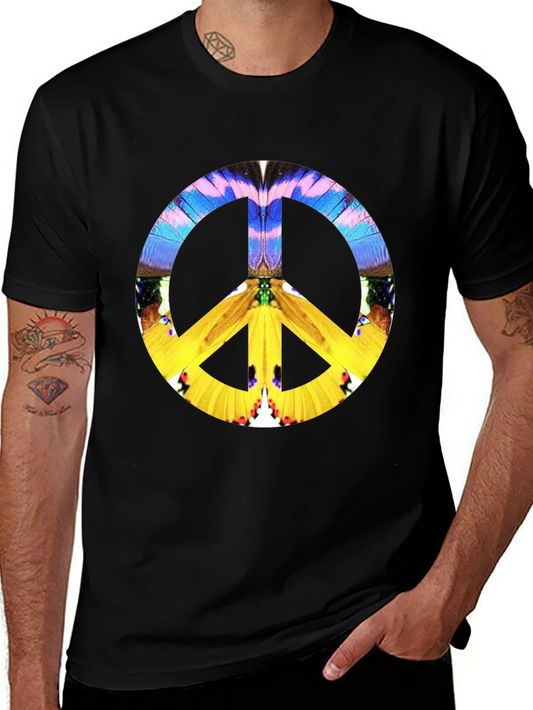 Peace Sign Graphic Black T-Shirt