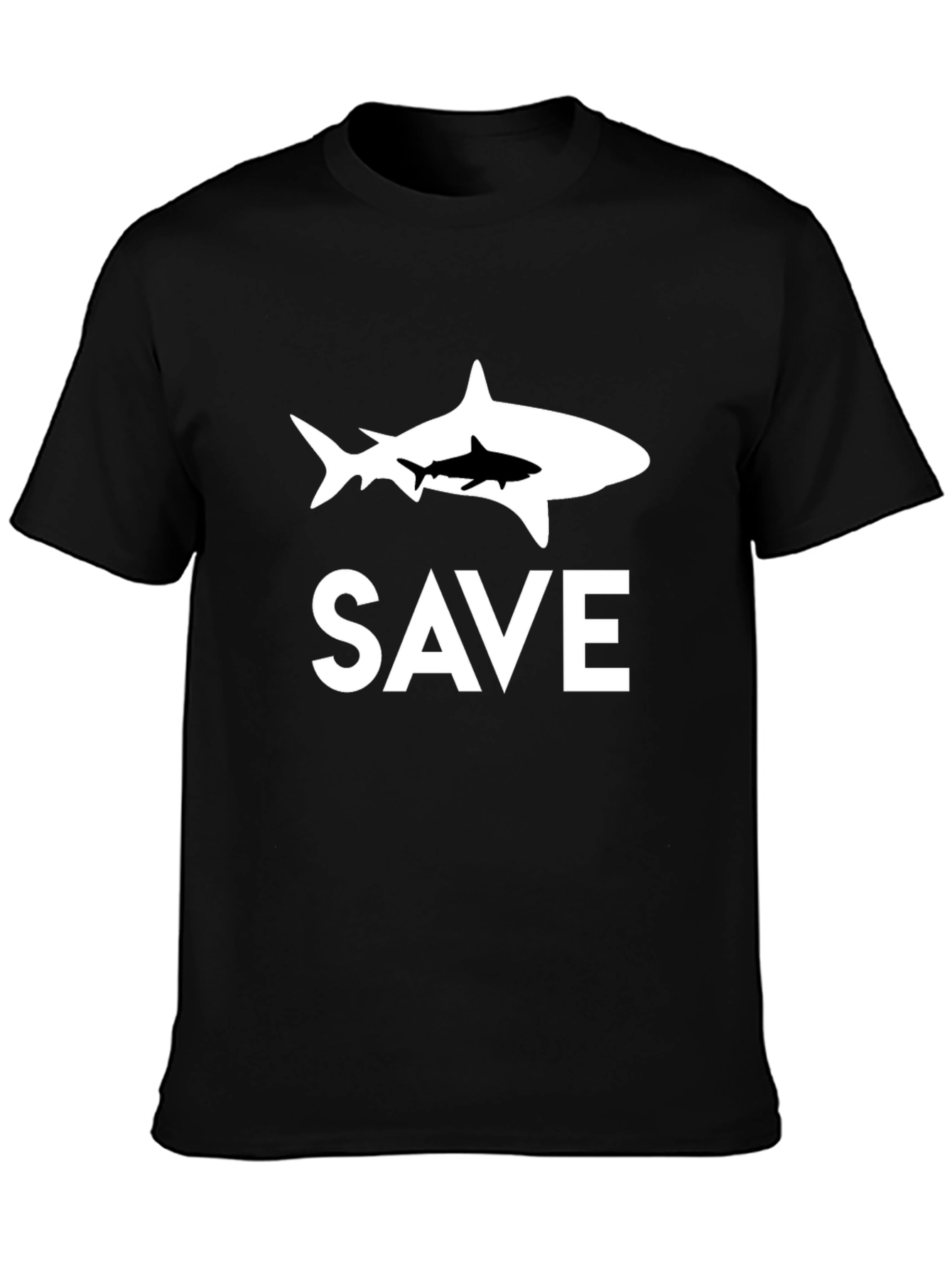 Save Sharks T-Shirt - Black Cotton Tee