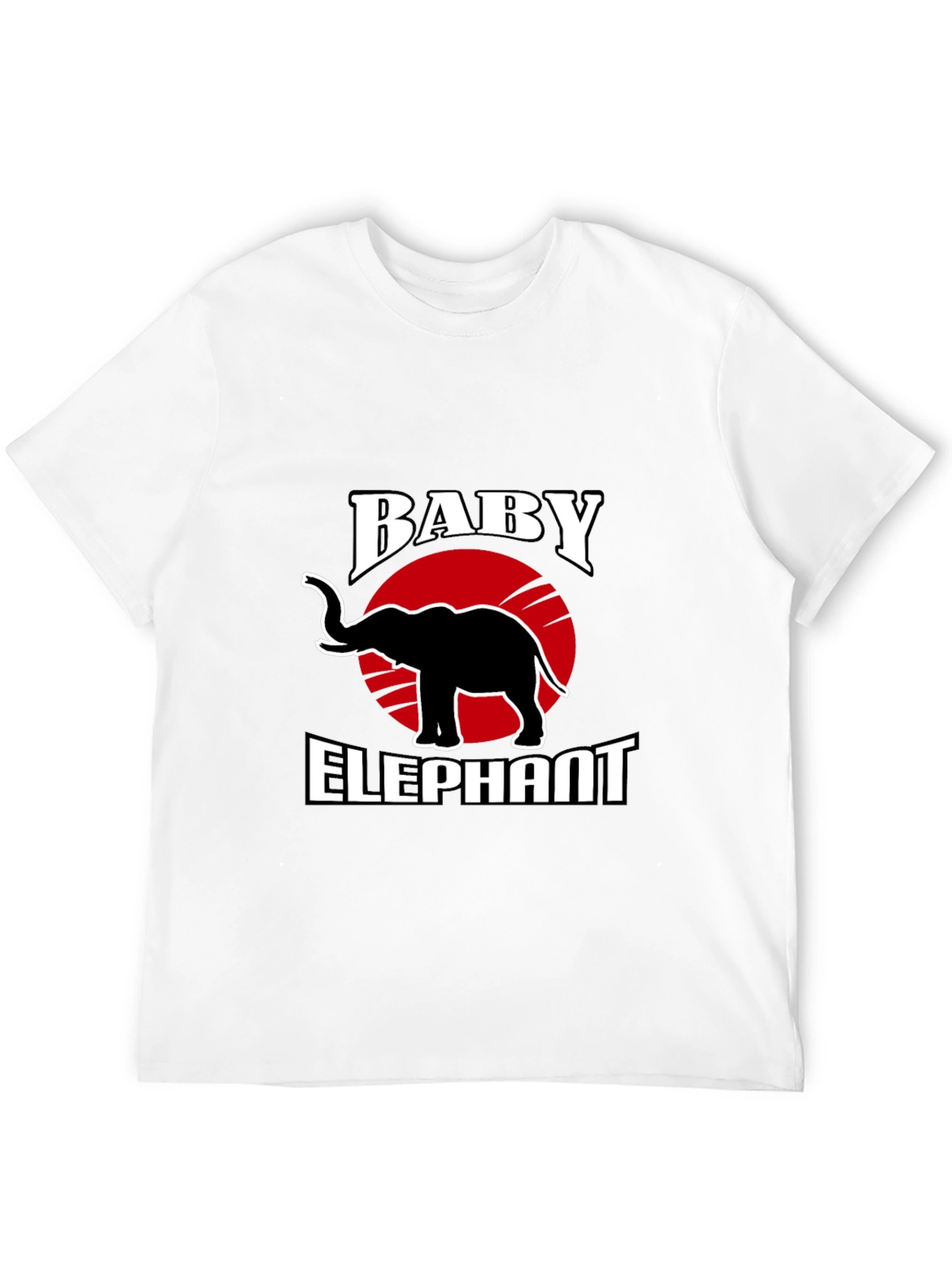 Baby Elephant Graphic Tee - Trendy Black T-Shirt