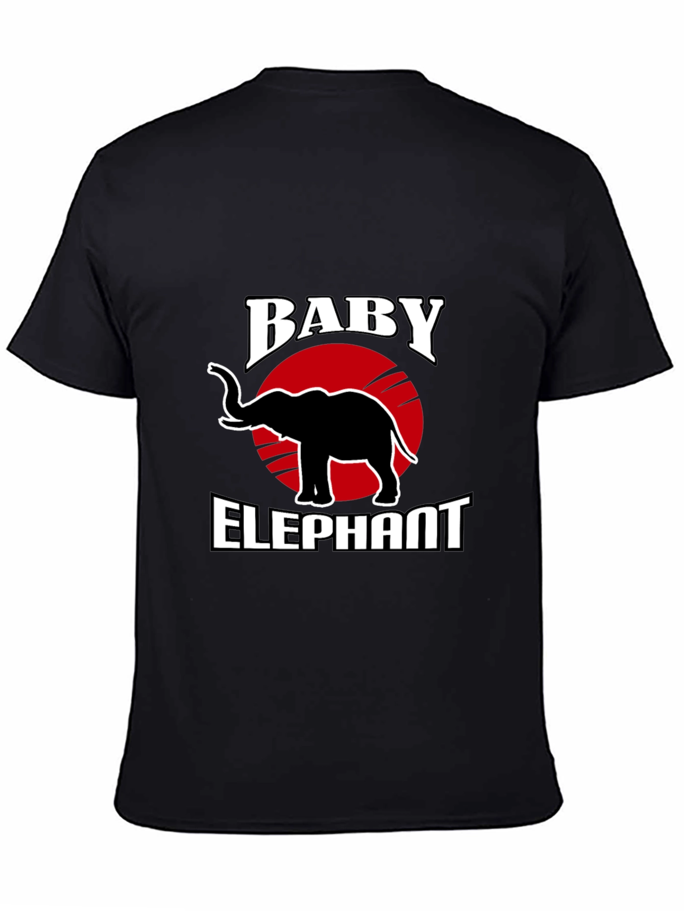 Baby Elephant Graphic Tee - Trendy Black T-Shirt