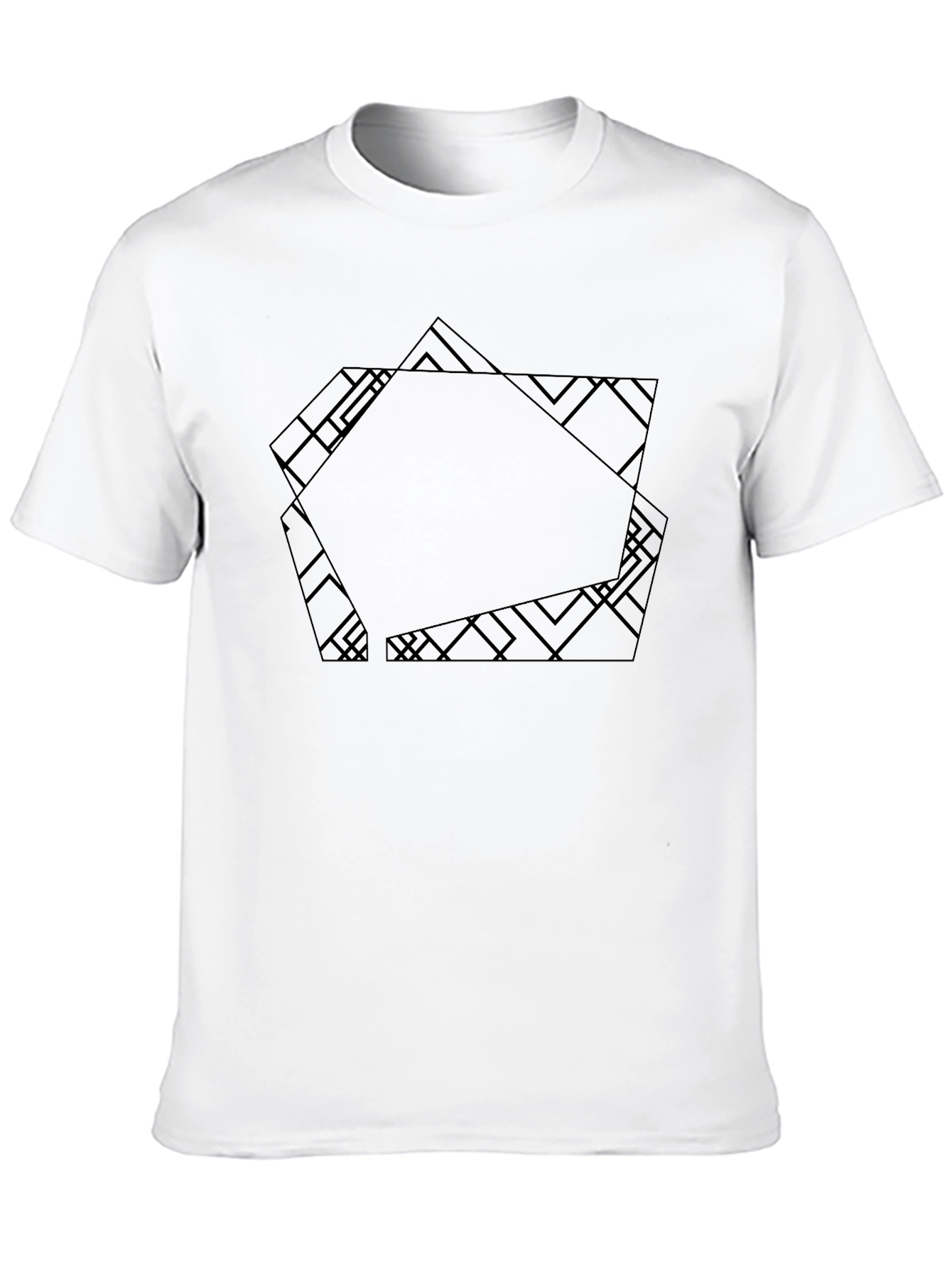 Abstract Geometric Tee - Modern Black Graphic T-Shirt