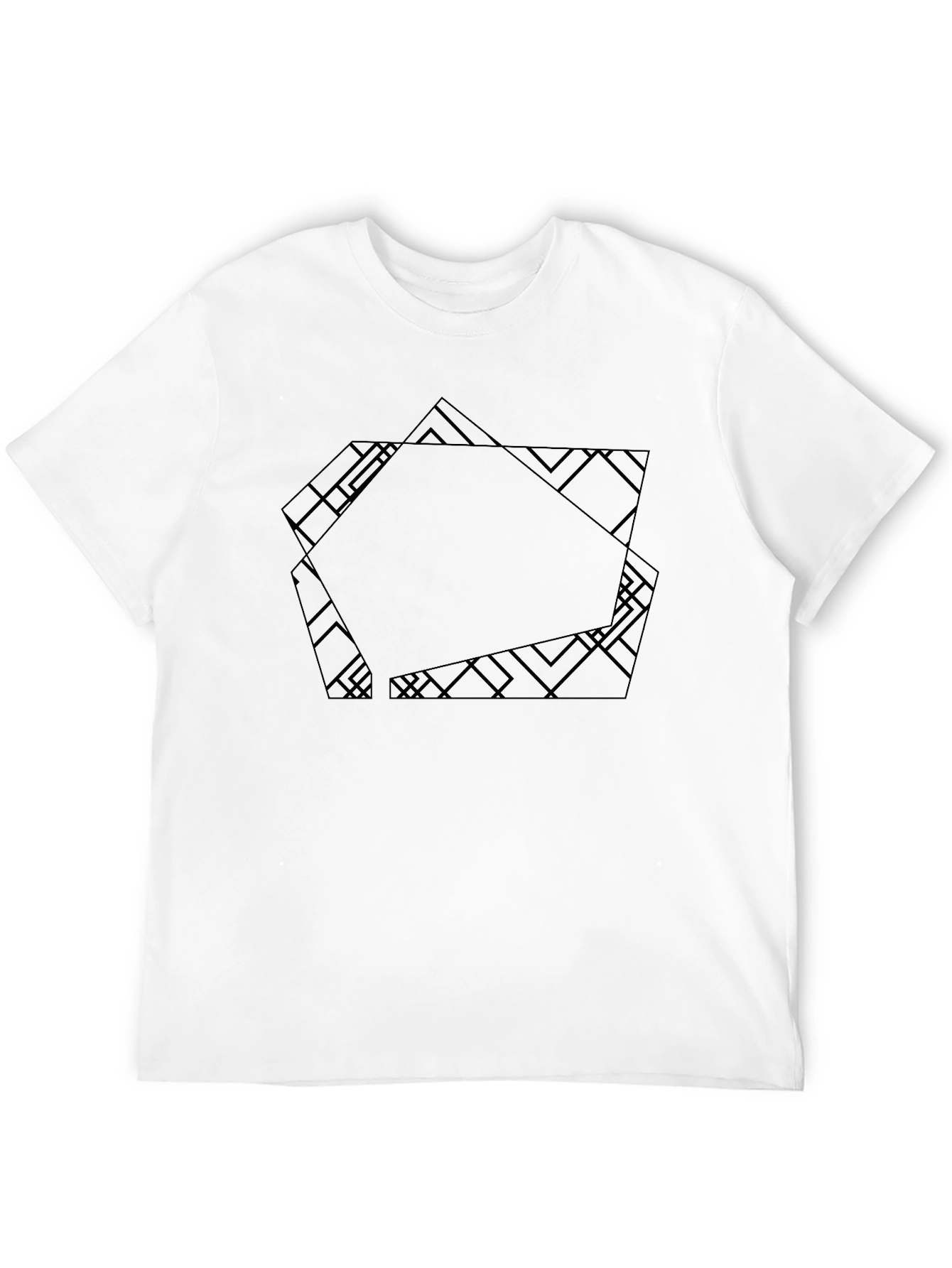 Abstract Geometric Tee - Modern Black Graphic T-Shirt