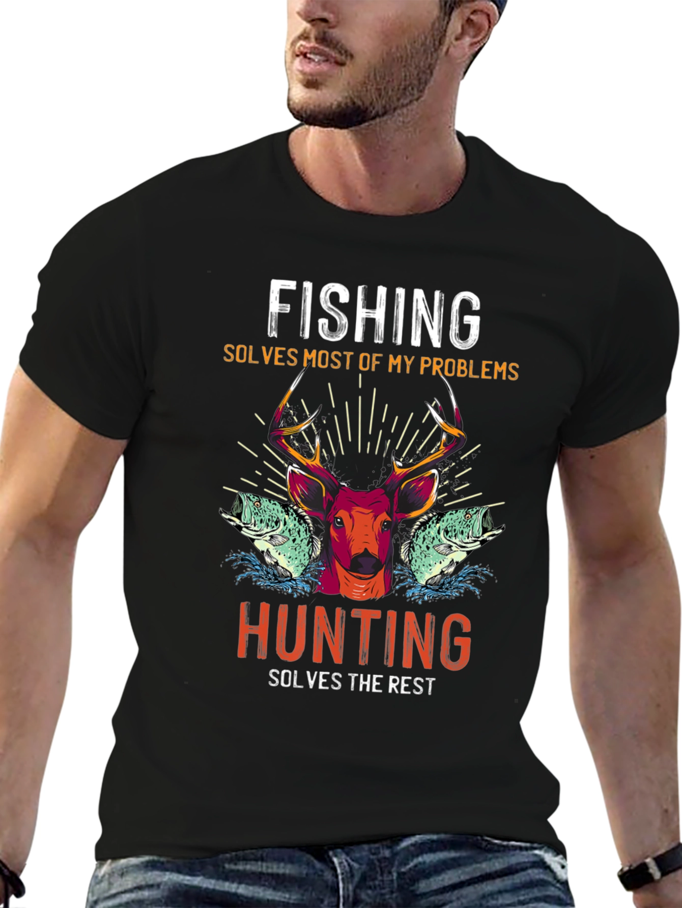 Fishing and Hunting Graphic T-Shirt