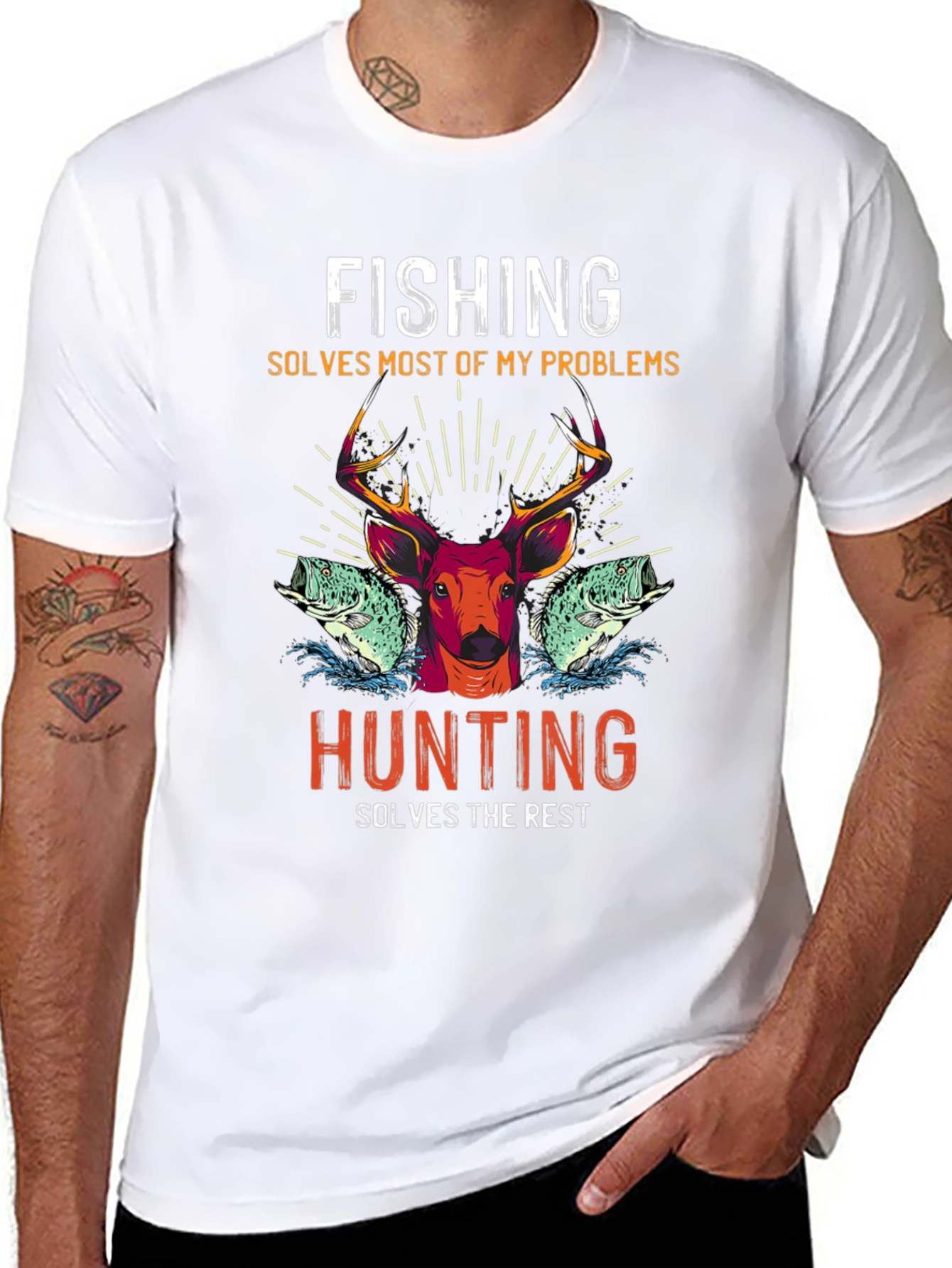 Fishing and Hunting Graphic T-Shirt