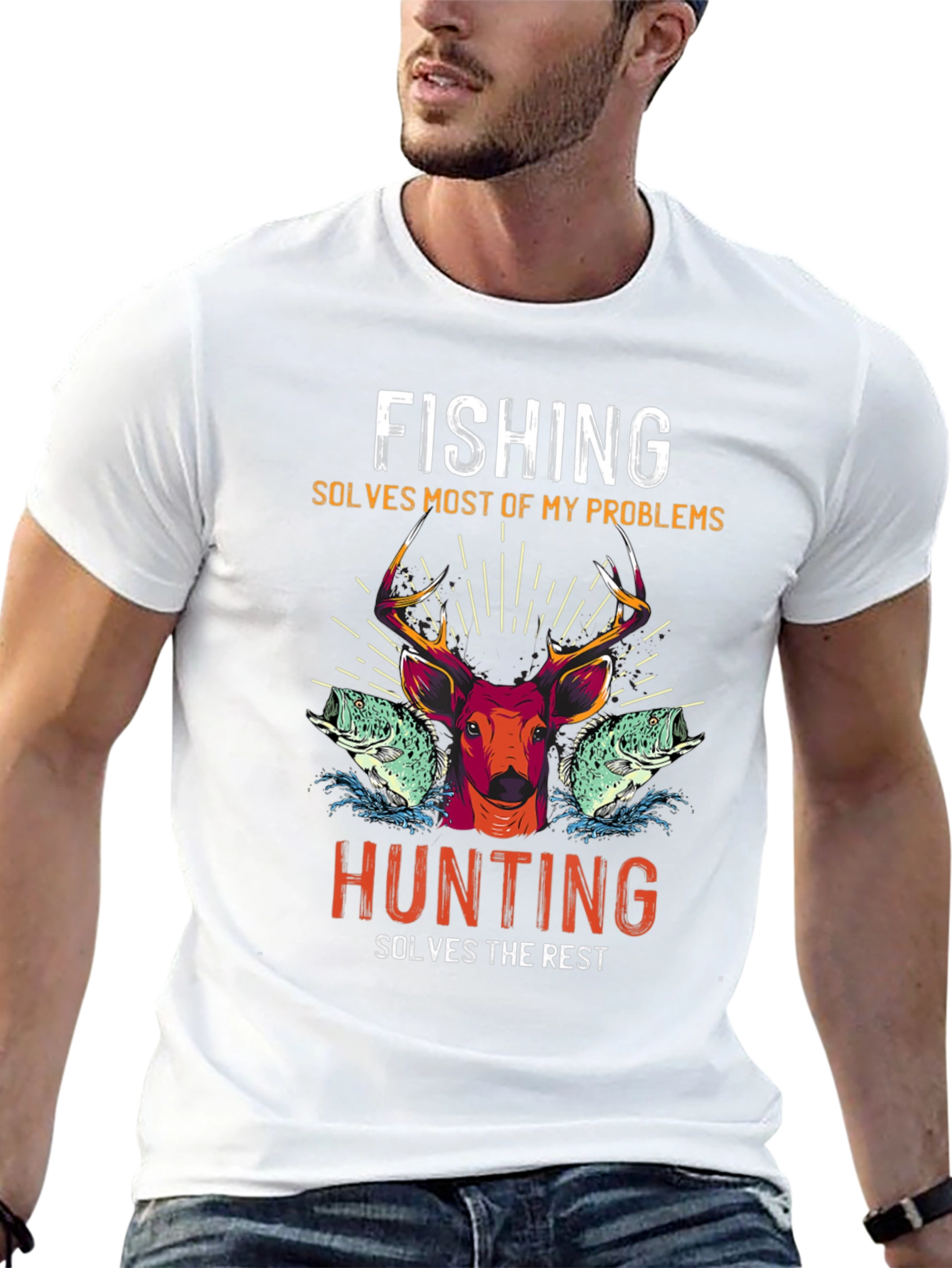 Fishing and Hunting Graphic T-Shirt