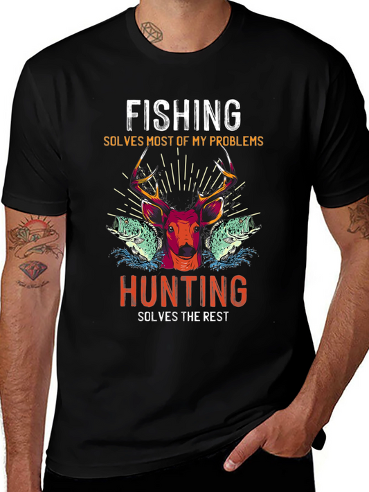 Fishing and Hunting Graphic T-Shirt