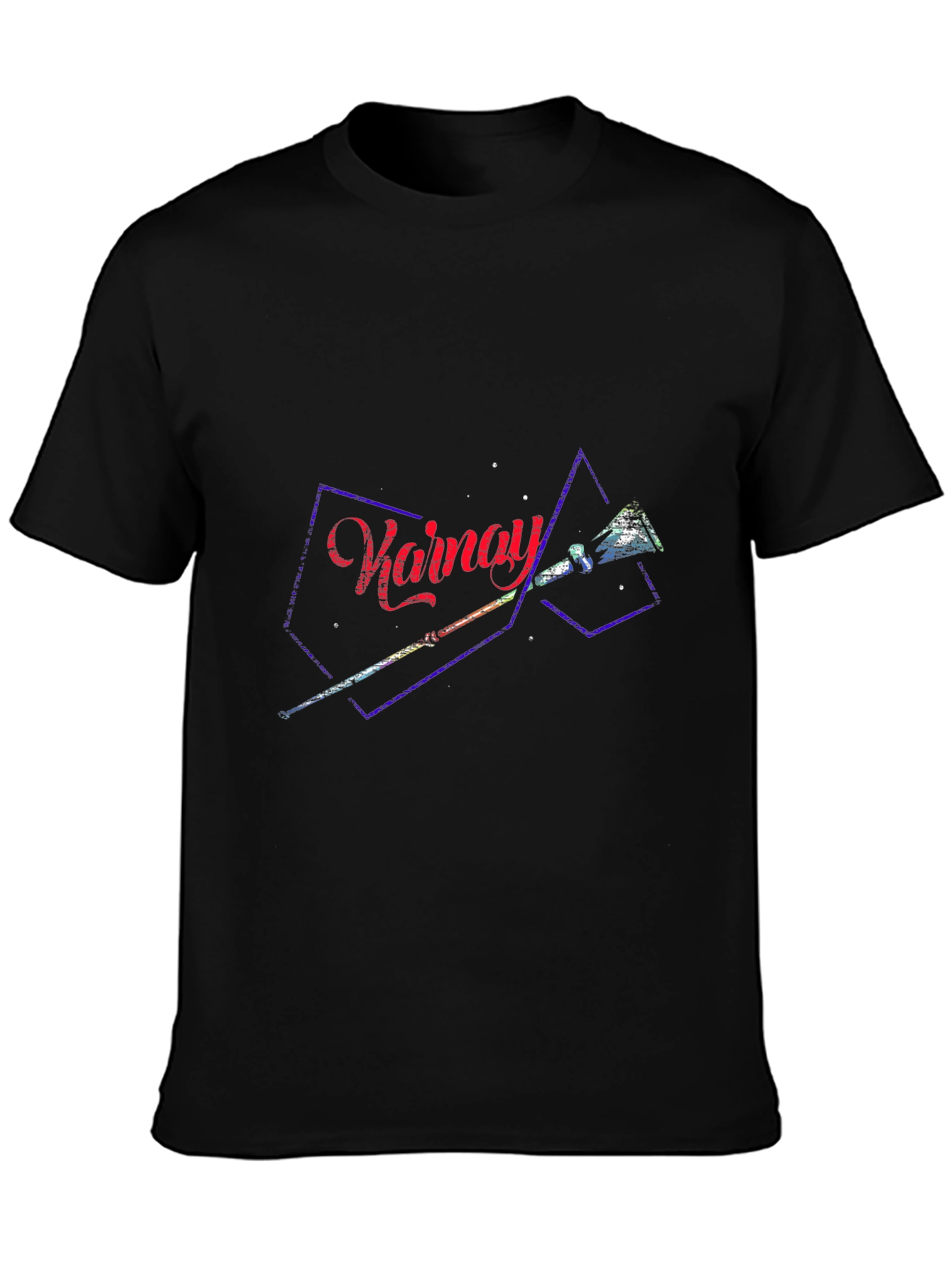 Stylish Black T-Shirt with Abstract Design
