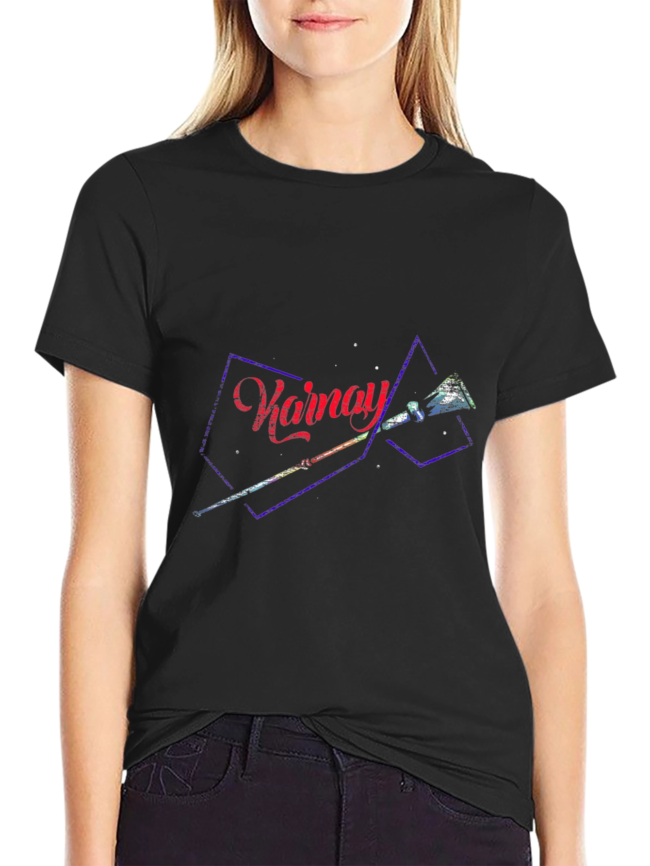 Stylish Black T-Shirt with Abstract Design