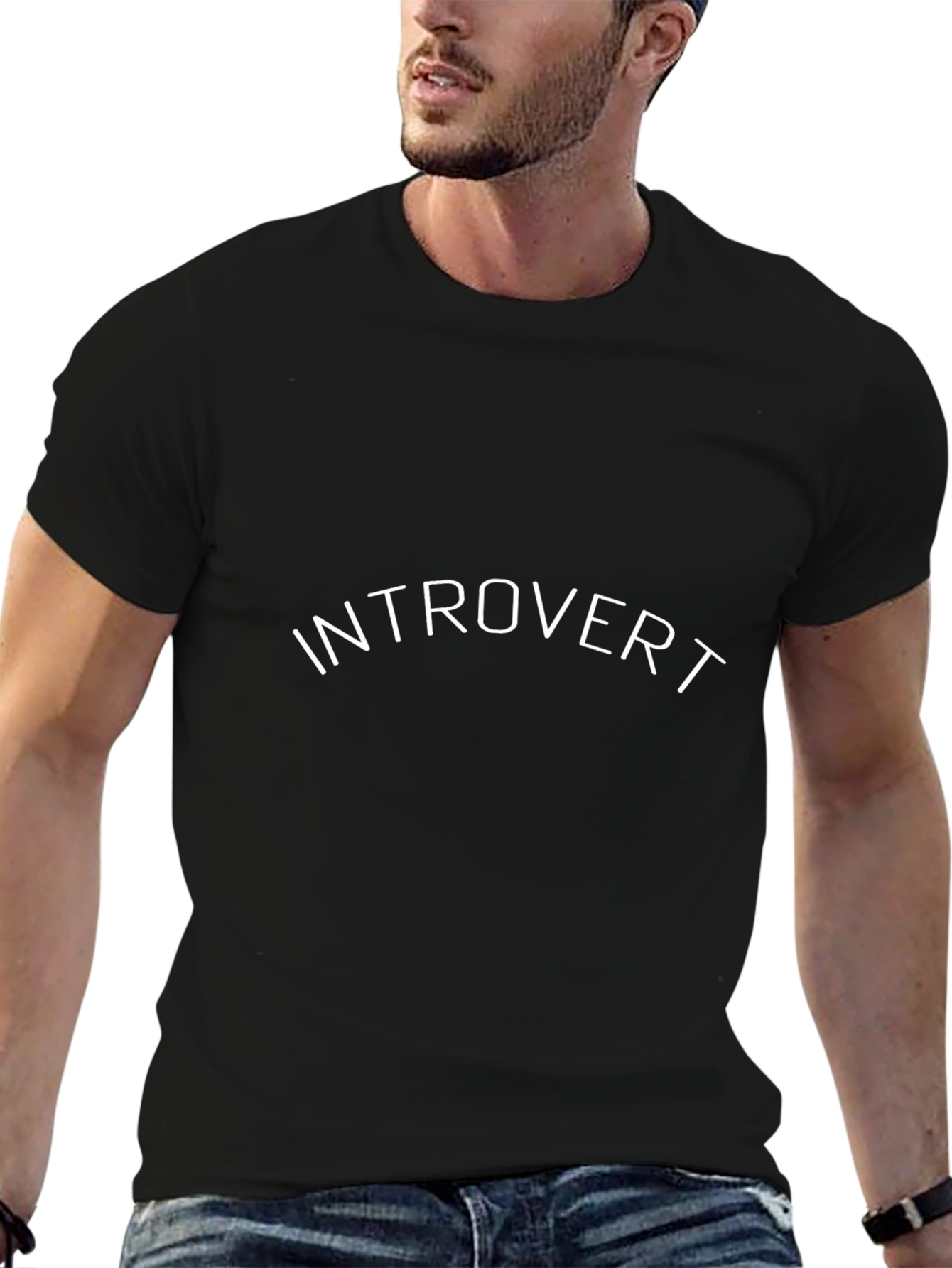 Introvert Graphic Tee - Soft Black Cotton T-Shirt